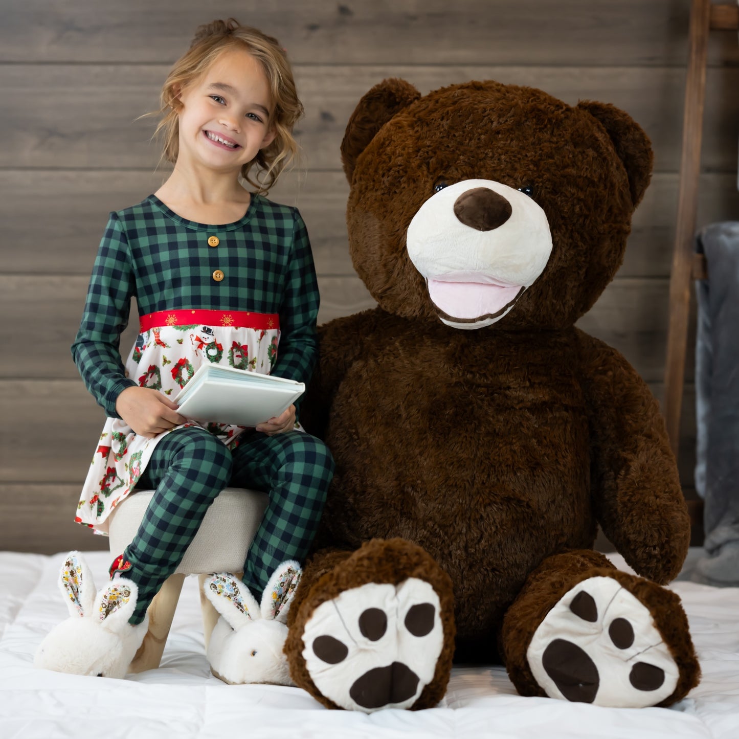 Giant Teddy Bear Plush Toys - Dark Brown Teddy Bear Plush Dolls - Smiling Teddy Bear Stuffed Animals - Valentine's Day Teddy Bear Plushies - Teddy Bear Theme Baby Shower - We Can Bearly Wait Baby Shower Decor