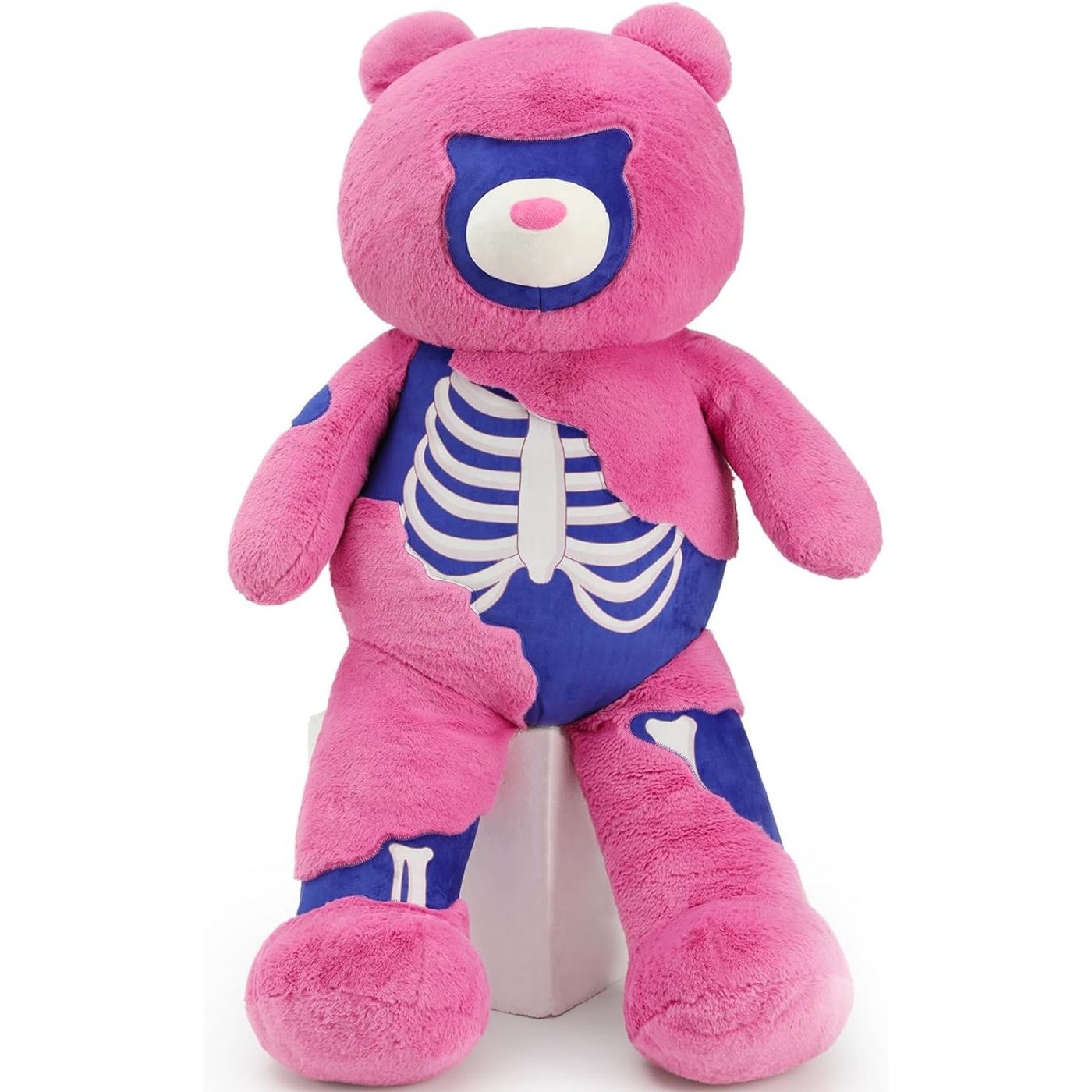 Giant Goth Teddy Bear, Pink, 43 Inches