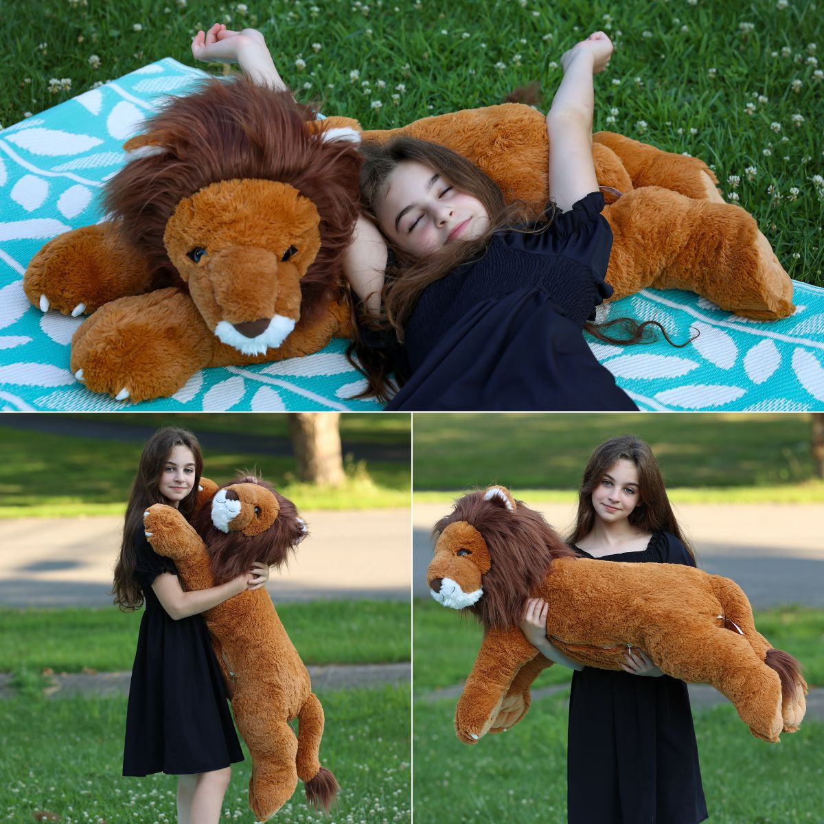 Jumbo Realistic Lion Stuffed Animals, 43 Inches