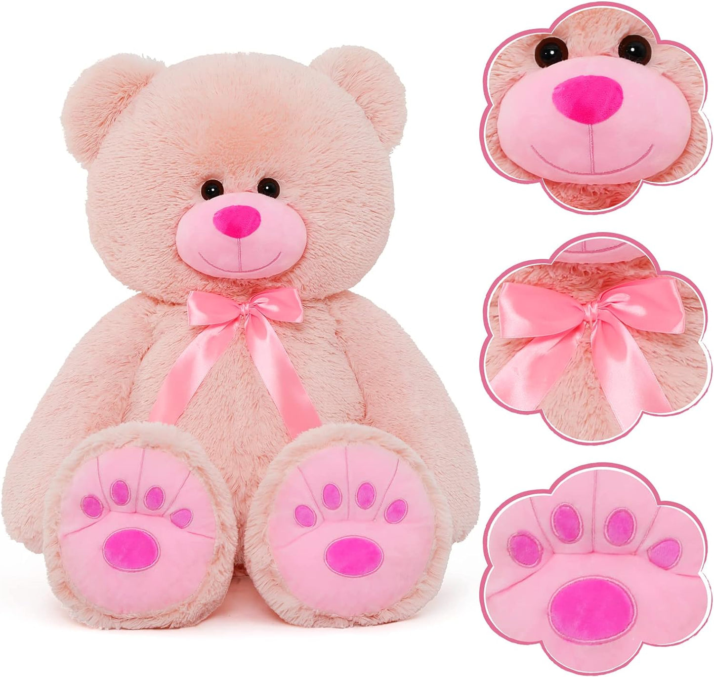 Valentine's Day Teddy Bear Stuffed Animals - Big 36 Inches Pink Teddy Bear Plush Toys - Valentine's Day Gift for Girlfriend/Boyfriend - Fluffly Cuddly Plushy Fluffy Toy - Cute Teddy Bear Plush Pillows for Kids - Christmas/Birthday Gift for Children/Teens/Adults - Romantic Anniversary Gift for Wife/Husband - Wedding Gift Ideas for Friends - Free Shipping
