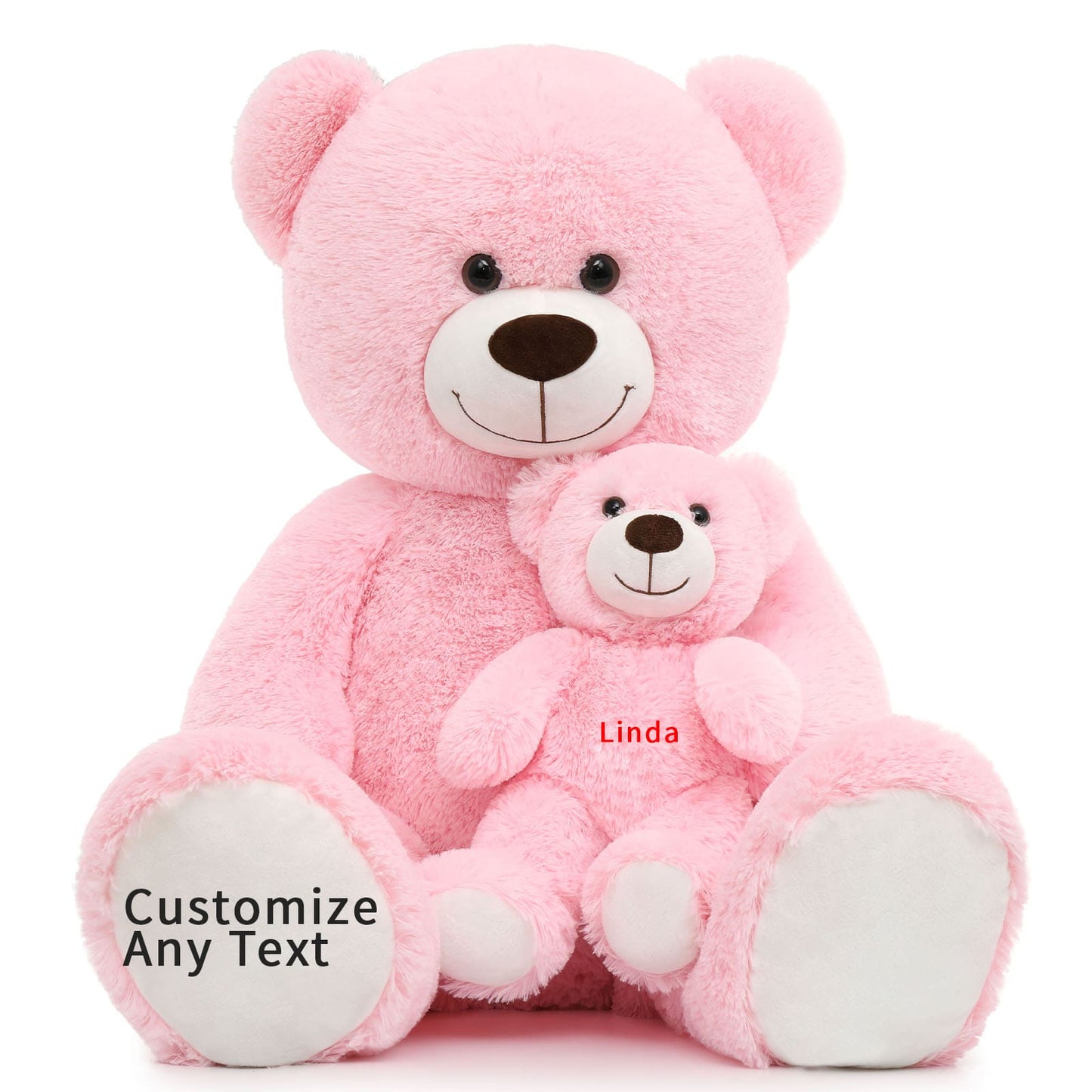 Custom Teddy Bear Plush Toy with Custom Text - Pink Customized Teddy Bear 39 Inches - Stuffed Animal Personalized Gift - Personalized Gift for Anniversary, Graduation, Christmas, Valentine's Day, Mother's Day, Baby Shower - Sweet Gift for Girlfriend, Boyfriend - Free Shipping 