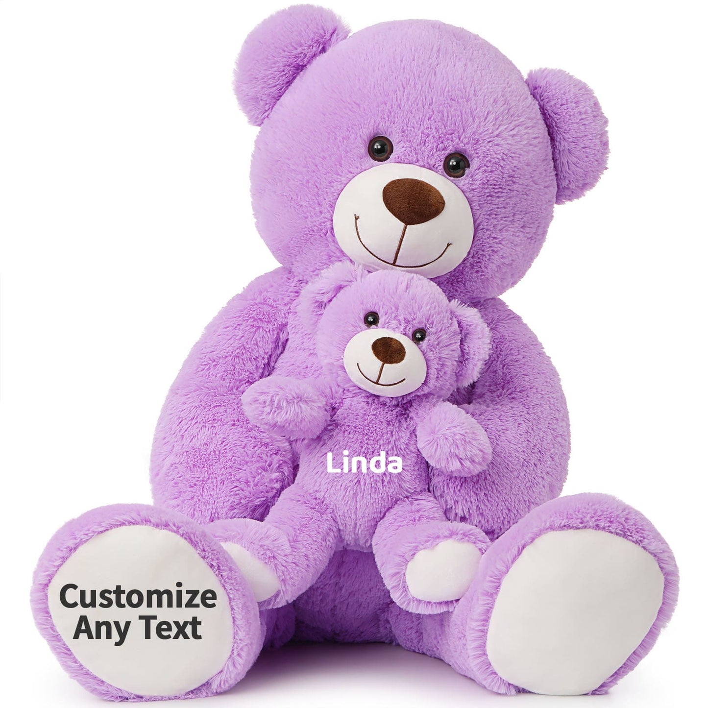 Custom Teddy Bear Plush Toy with Custom Text - purple Customized Teddy Bear 39 Inches - Stuffed Animal Personalized Gift - Personalized Gift for Anniversary, Graduation, Christmas, Valentine's Day, Mother's Day, Baby Shower - Sweet Gift for Girlfriend, Boyfriend - Free Shipping 