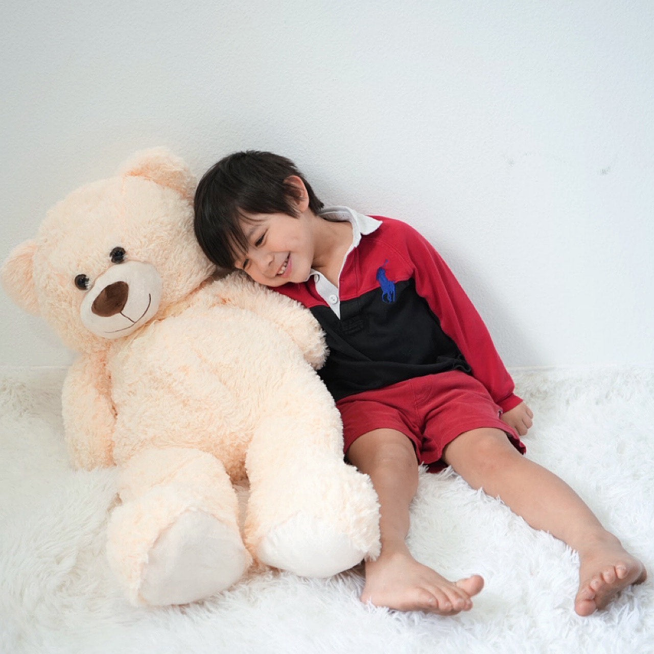 Giant Teddy Bear Plush Toy, Beige, 35.4/51 Inches - MorisMos Stuffed Animals