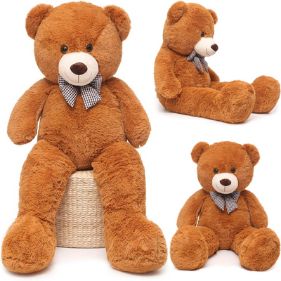 Giant Teddy Bear Plush Toy, Dark Brown, 47/55 Inches - MorisMos Plush Toys