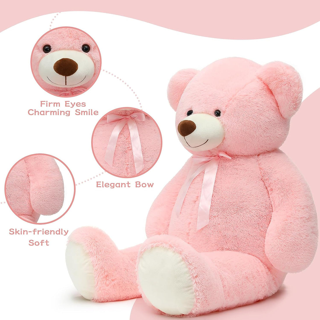 Giant Teddy Bear Plush Toy, Multicolor, 52 Inches – MorisMos Stuffed ...