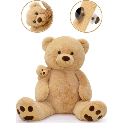 Giant Teddy Bear Plush Toy Set, Brown, 51 Inches