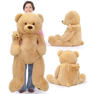 Giant Teddy Bear Plush Toy Set, Brown, 51 Inches