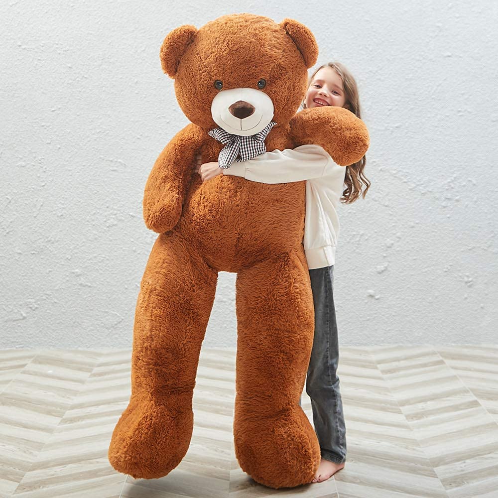 Huge Brown Teddy Bear Plush Toys - Dark Brown Teddy Bear Stuffed Animals - Massive Valentine's Day Teddy Bears&Gifts - Soft Cuddly Smiling Face Big Teddy Bear Plush Gift for Girlfriend/Boyfriend - Teddy Bear Plush Dolls for Birthday/Baby Shower/Christmas