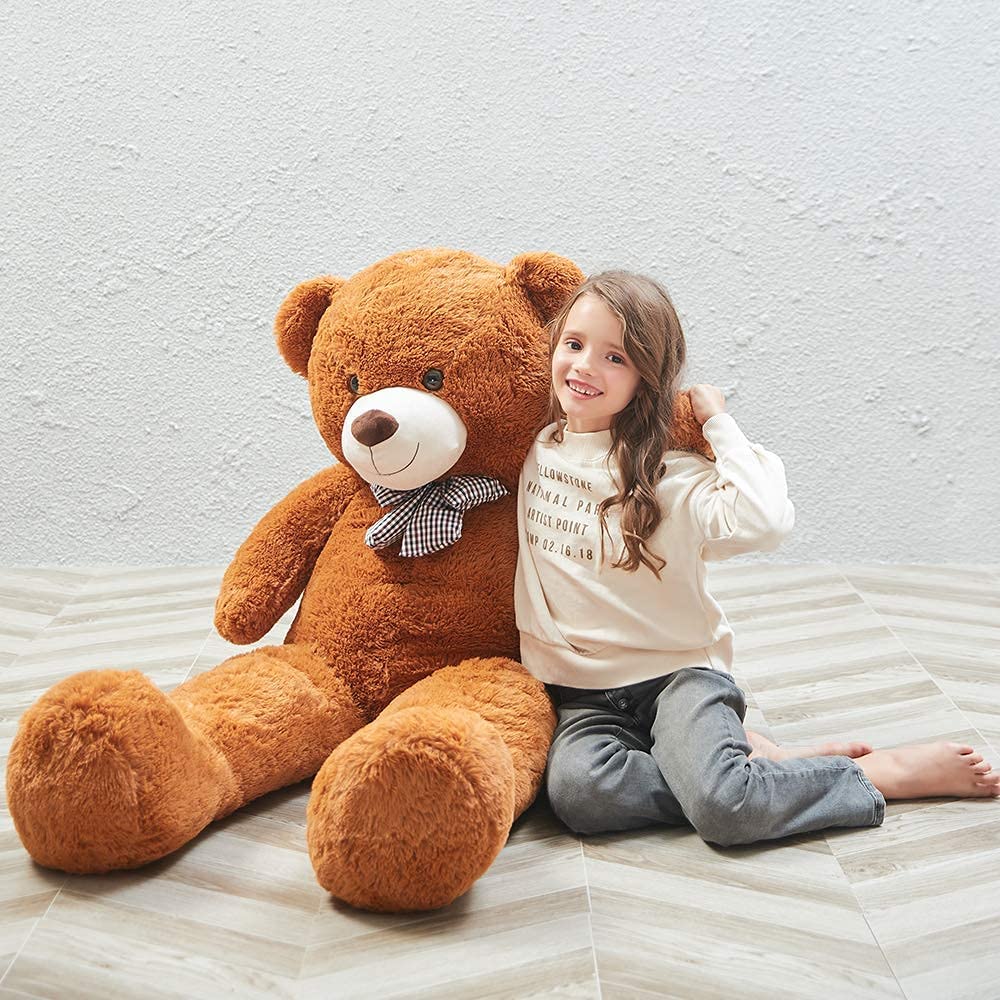 Huge Brown Teddy Bear Plush Toys - Dark Brown Teddy Bear Stuffed Animals - Massive Valentine's Day Teddy Bears&Gifts - Soft Cuddly Smiling Face Big Teddy Bear Plush Gift for Girlfriend/Boyfriend - Teddy Bear Plush Dolls for Birthday/Baby Shower/Christmas