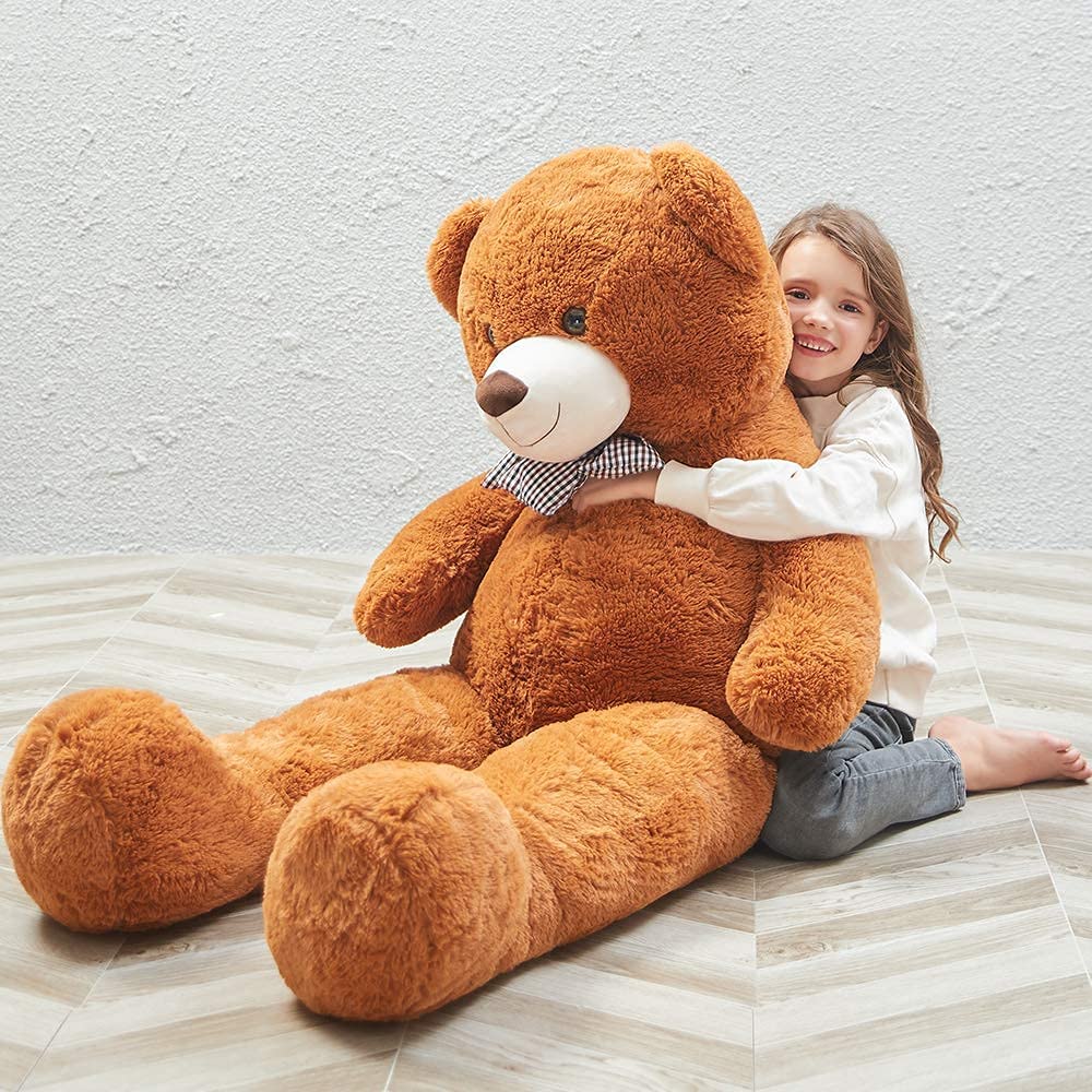 Huge Brown Teddy Bear Plush Toys - Dark Brown Teddy Bear Stuffed Animals - Massive Valentine's Day Teddy Bears&Gifts - Soft Cuddly Smiling Face Big Teddy Bear Plush Gift for Girlfriend/Boyfriend - Teddy Bear Plush Dolls for Birthday/Baby Shower/Christmas