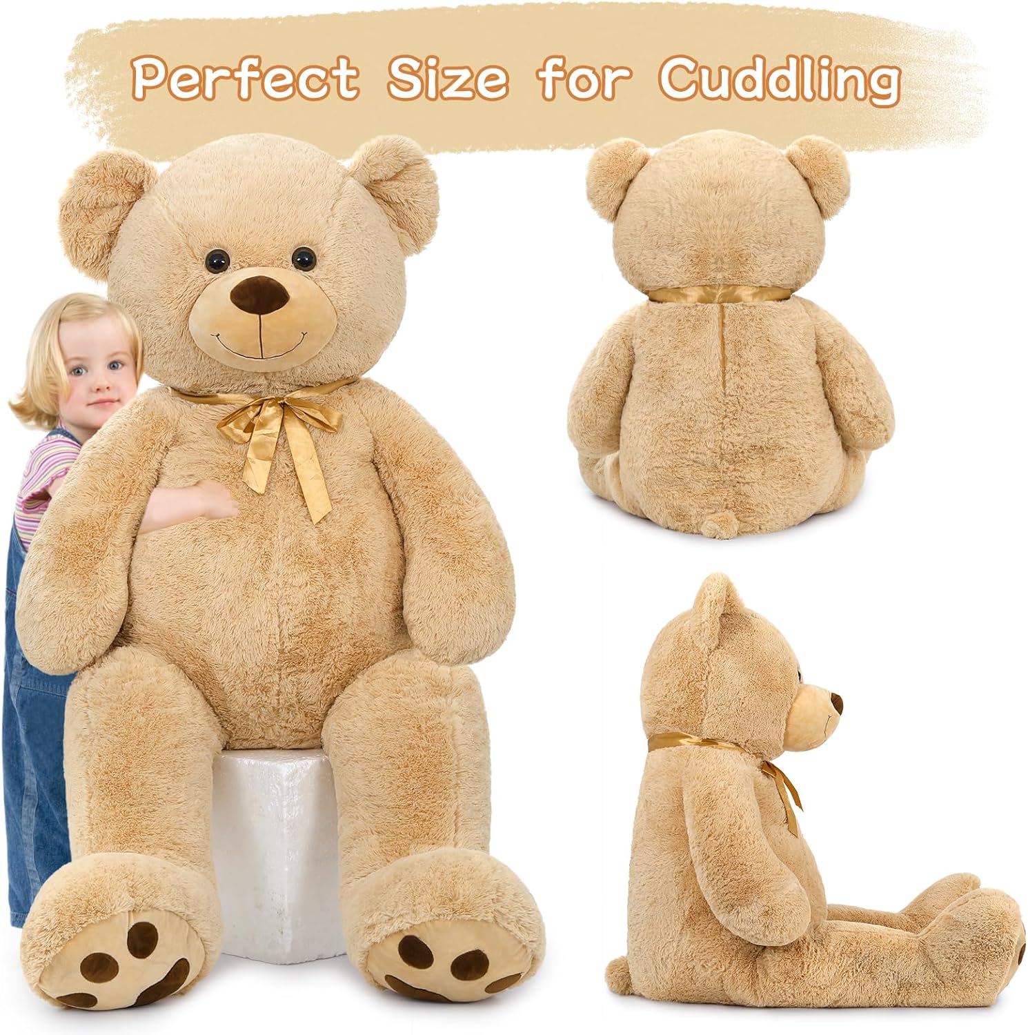 Giant Teddy Bear Stuffed Toy, Multicolor, 59 Inches