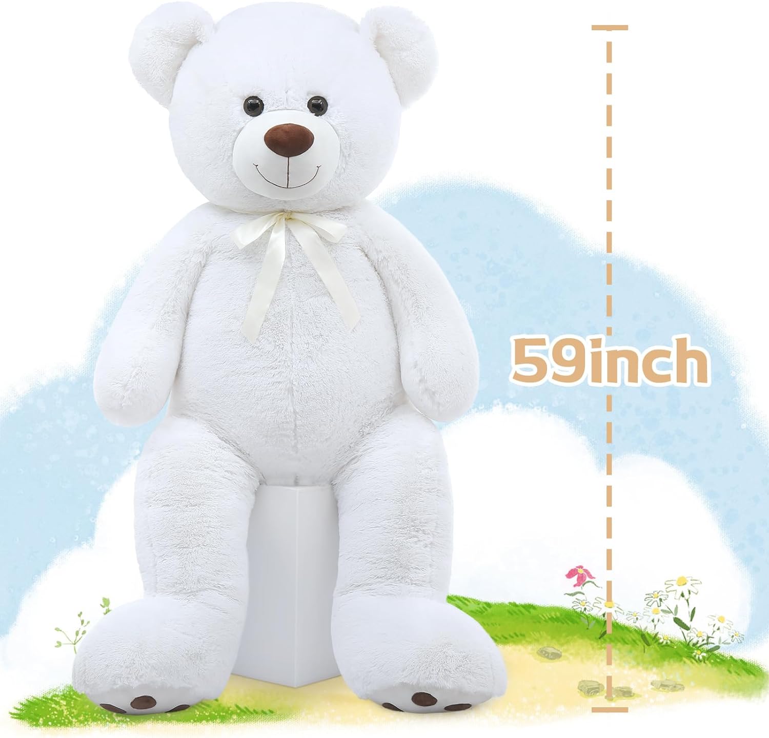 Riesiges Teddybär-Stofftier, mehrfarbig, 59 Zoll