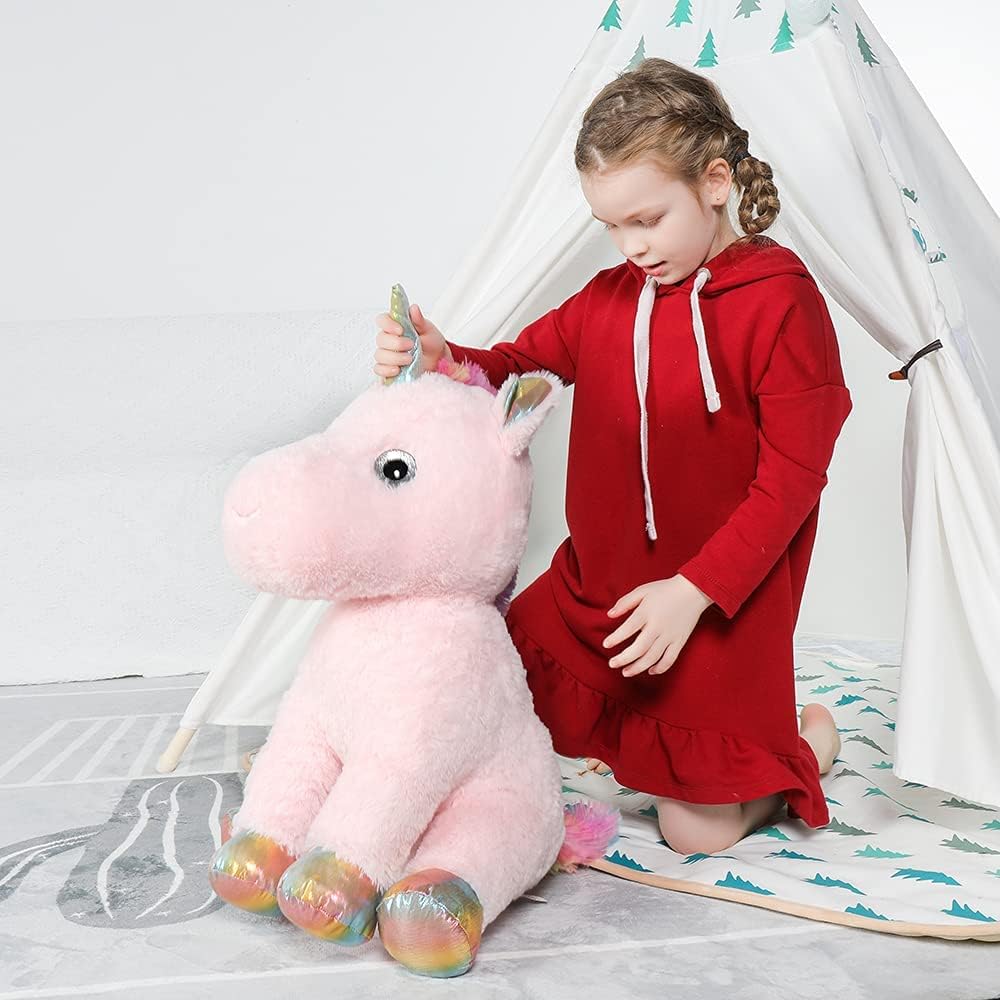 Giant Unicorn Stuffed Toy, Pink, 24 Inches