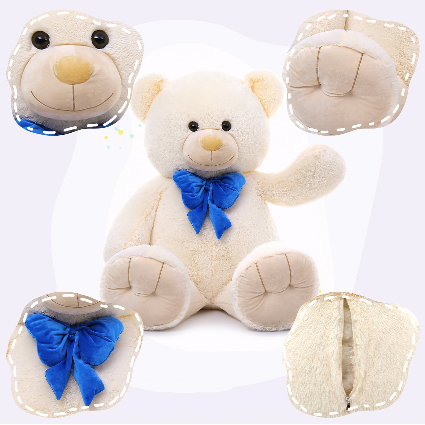 Big Teddy Bear Plush Toy Giant Bear Stuffed Animals, Beige, 47 Inches - Free Shipping