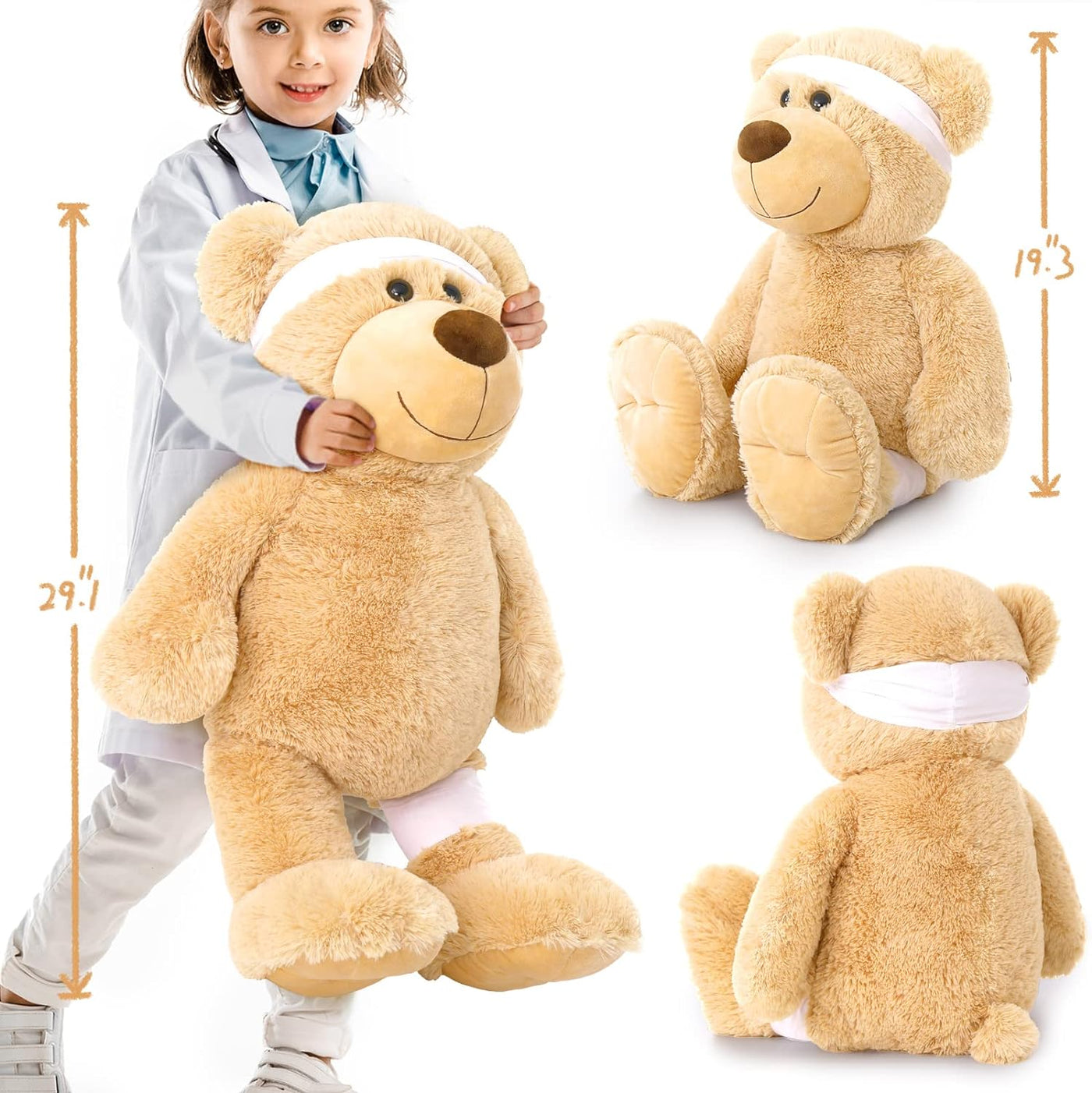 Get Well Soon Teddy Bear Stuffed Animal, 18/29 Inches