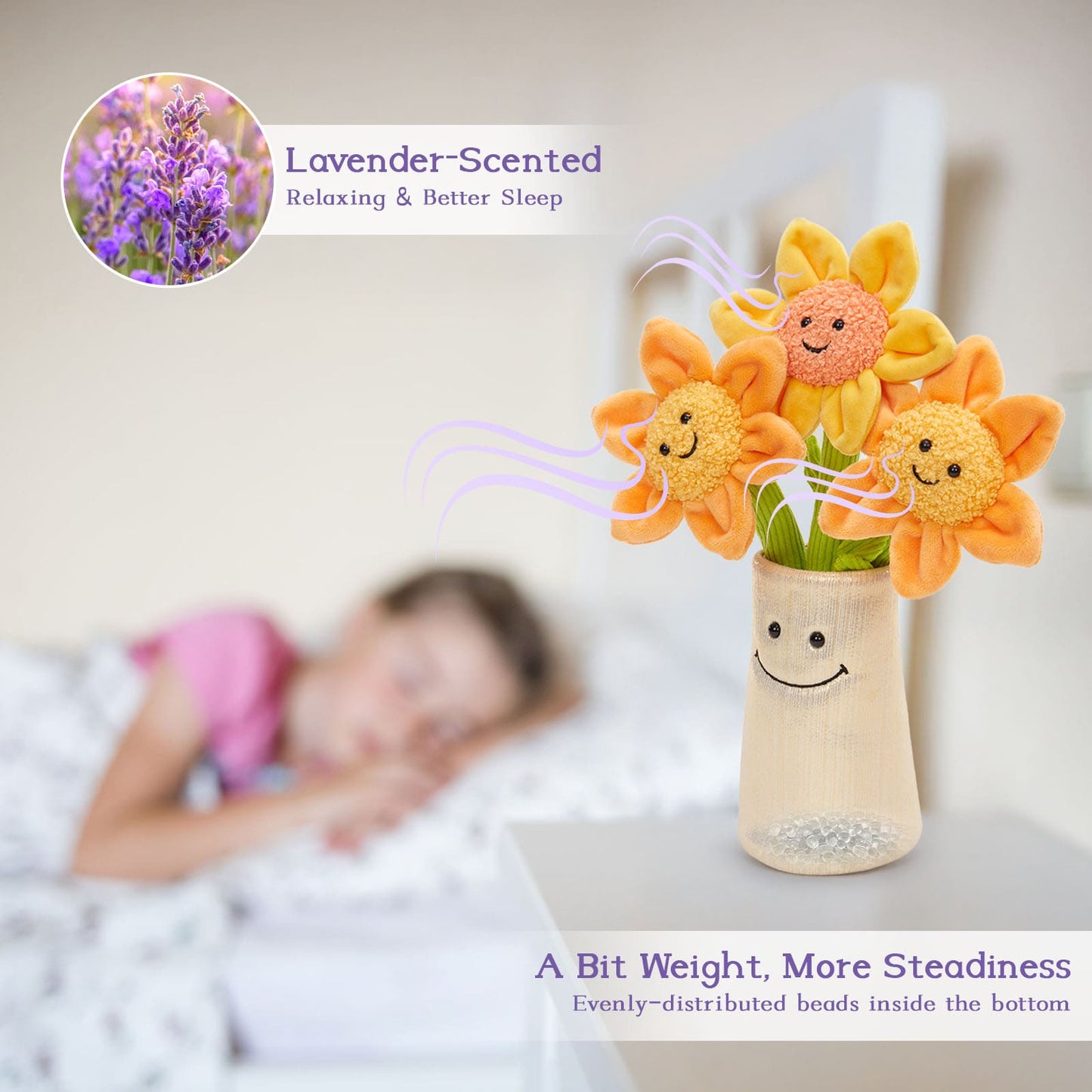 Daisy Flower Plush Toys Emotional Support Flowers, 13.8 Inches