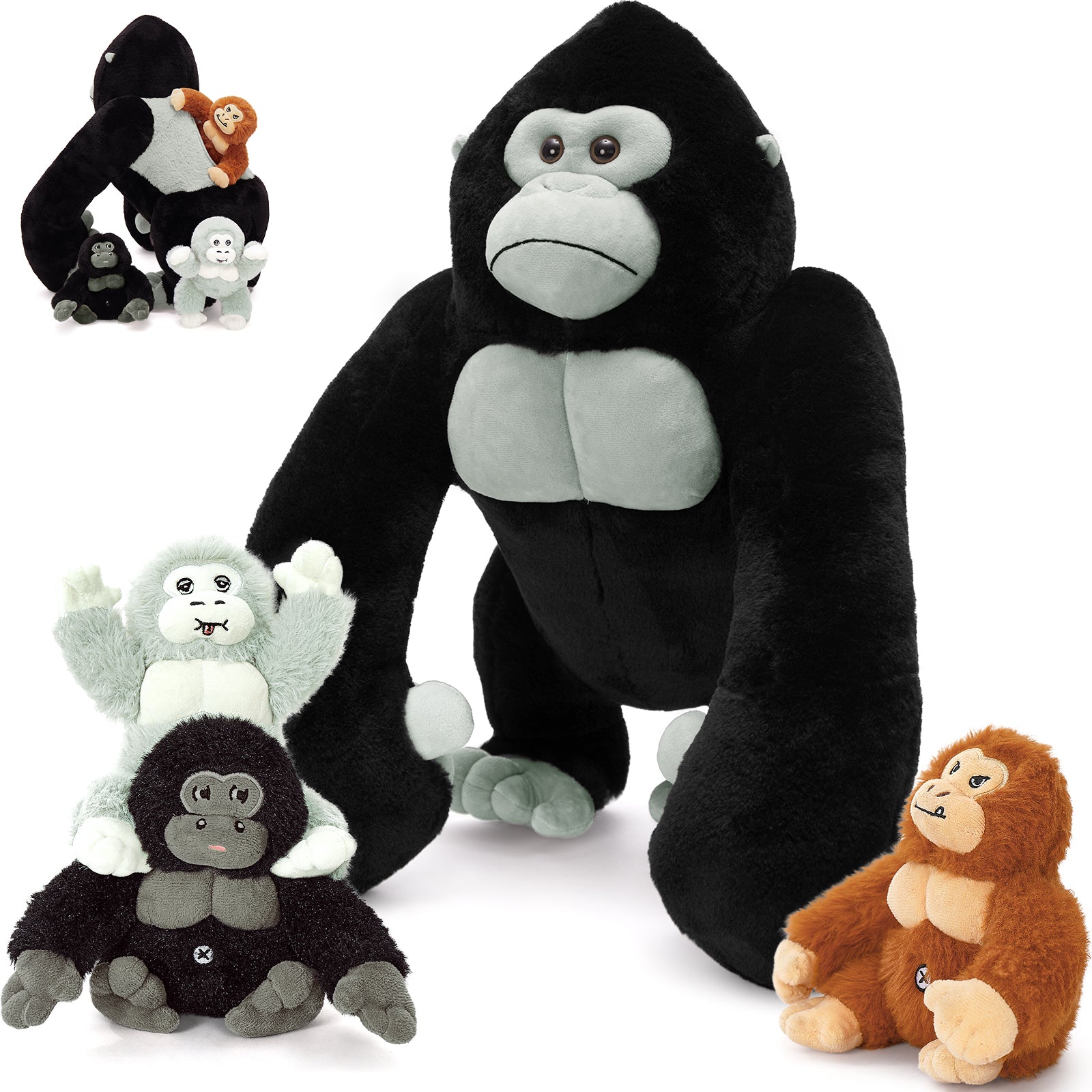 Gorilla Stuffed Animals Chimpanzees Plush Toys, 19.6 Inches