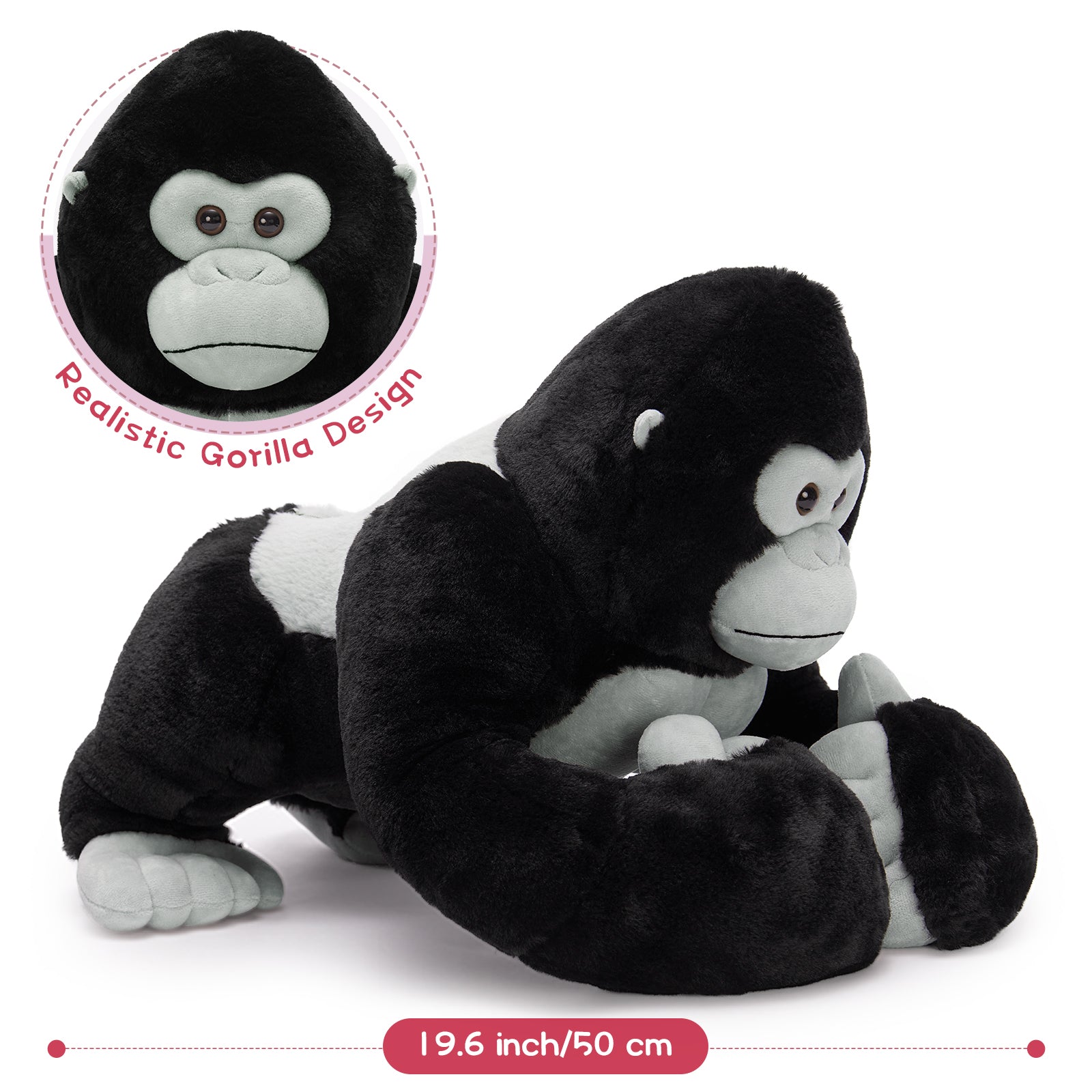 Gorilla Stuffed Animals Chimpanzees Plush Toys, 19.6 Inches