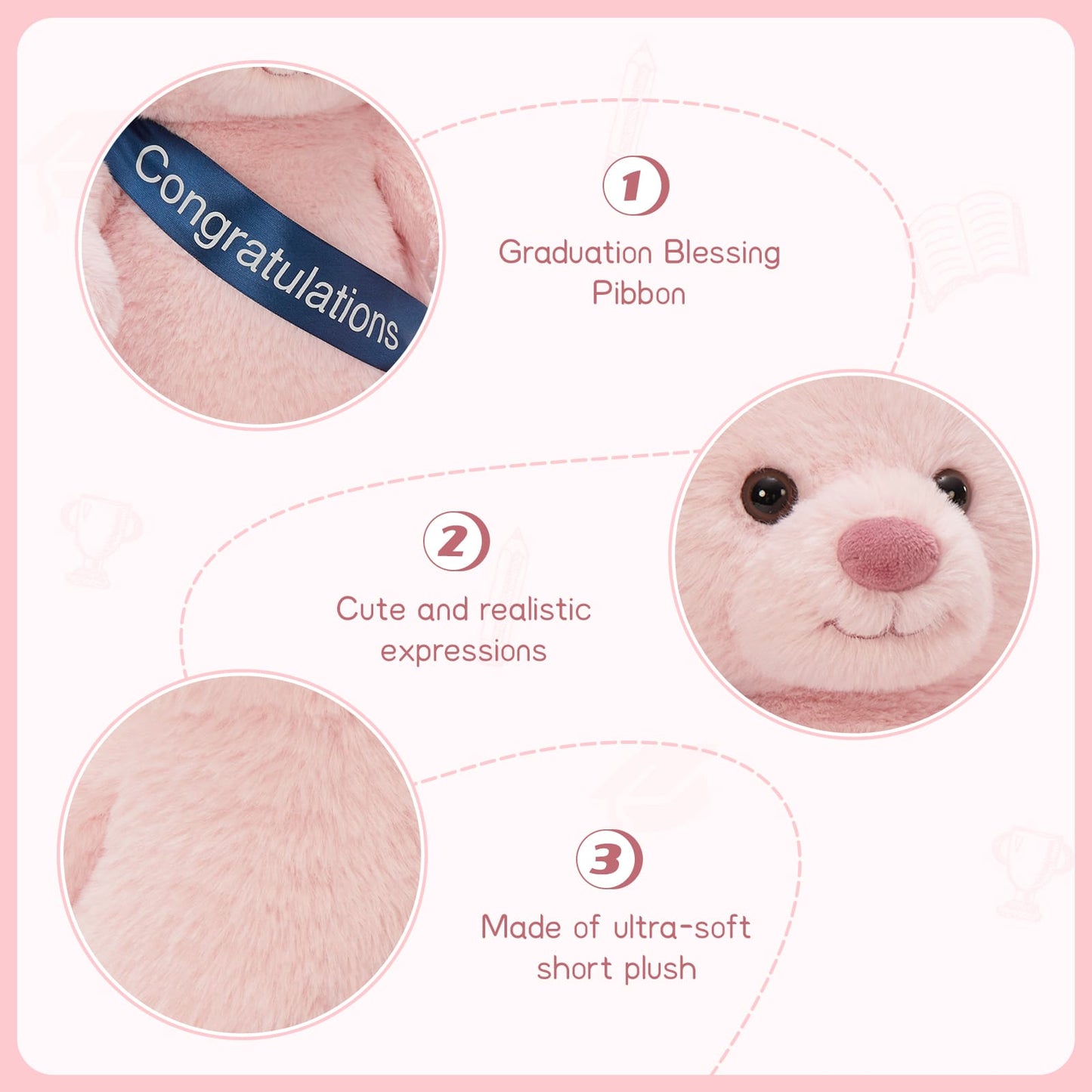 Class of 2025 teddy bear gift for kindergarten, high school, or college graduation
