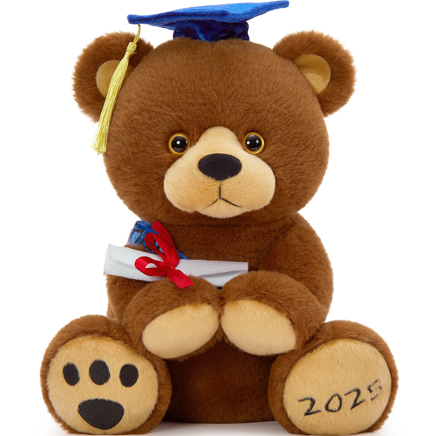 Graduation Teddy Bear Plush Toys - Light Brown Teddy Bear Stuffed Animals for 2025 Graduates - Graduation Gift for Class of 2025 - Graduation Teddy Bear with Bachelor Hat and Diploma - Bulk Graduation Teddy Bear Plush - Class 2025 Graduation Decorations 