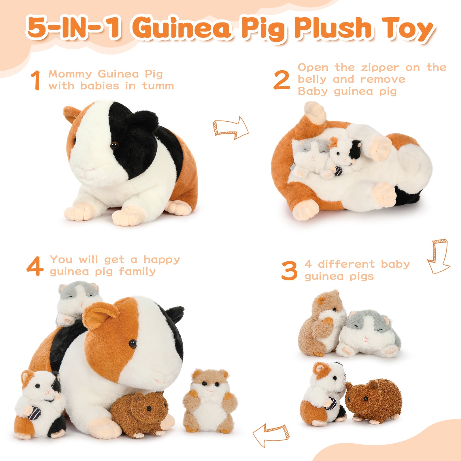 Guinea Pig Stuffed Animals, 19.68 Inches