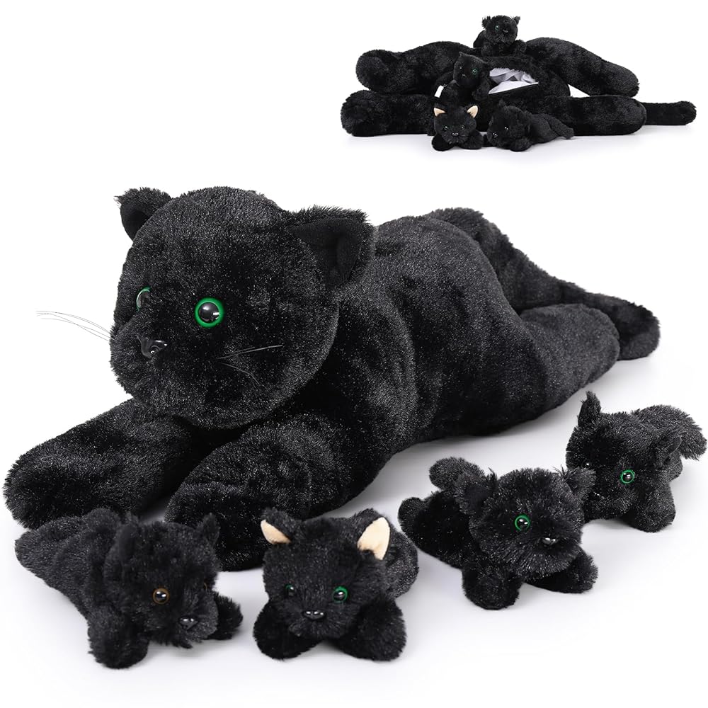 Ensemble de jouets en peluche chat noir, 20,4 pouces