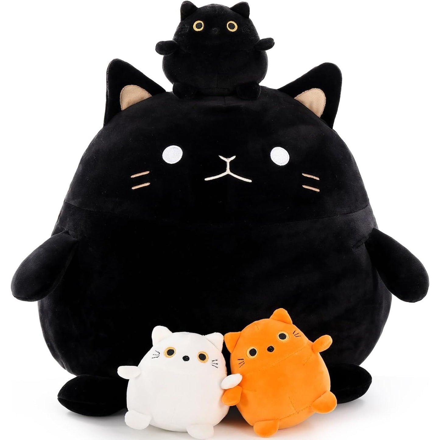 Black Fat Cat Plush Toys, 15.75 Inches - MorisMos Stuffed Animals - Free Shipping