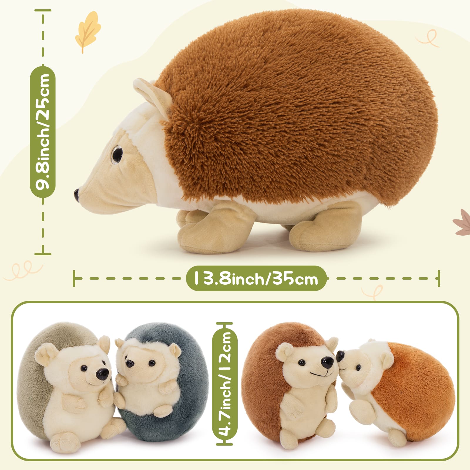 Hedgehog Stuffed Animals Hedgehog Plush Toys, 13.8 Inches