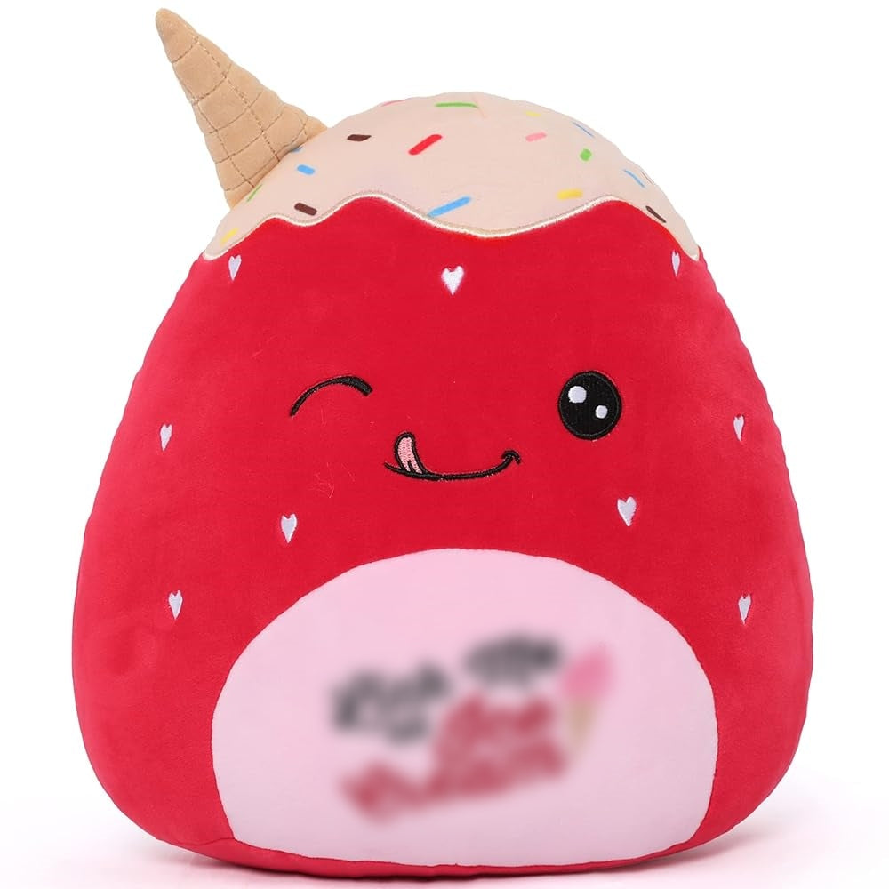Ice Cream Strawberry Throw Pillow, 11.8 Inches