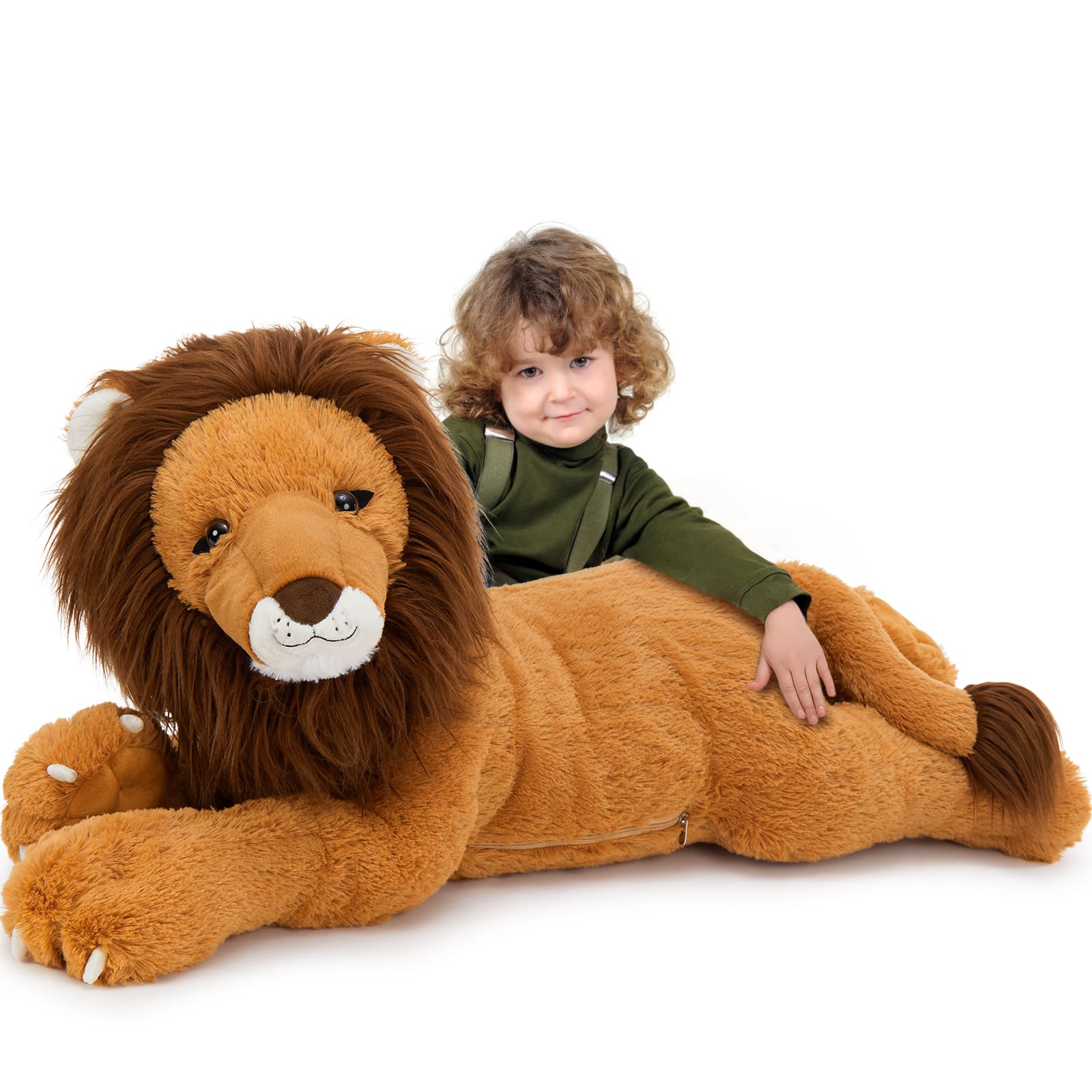 Jumbo Realistic Lion Stuffed Animals, 43 Inches