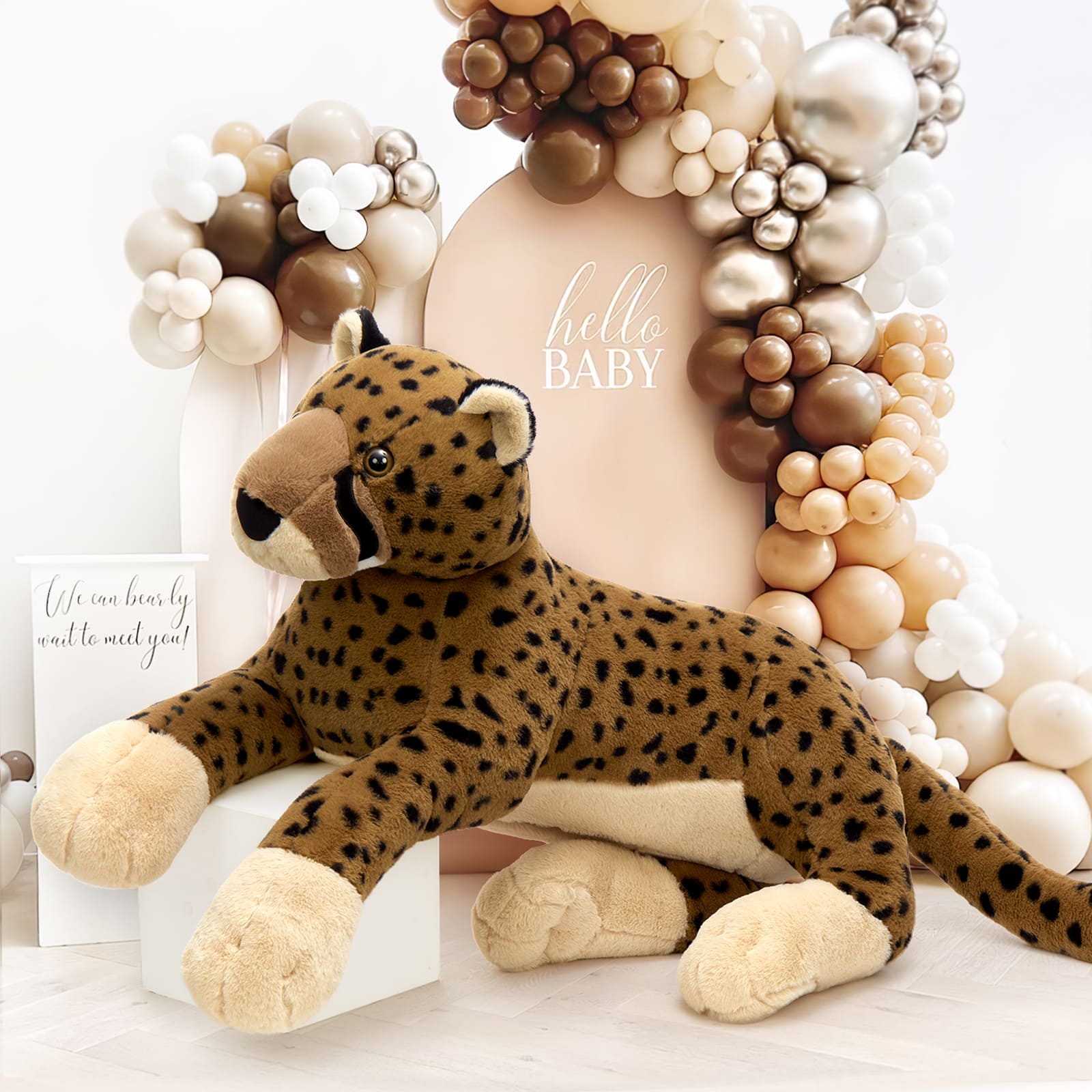 Giant Cheetah Stuffed Animals Jungle Plush Toys, 53.15 Inches