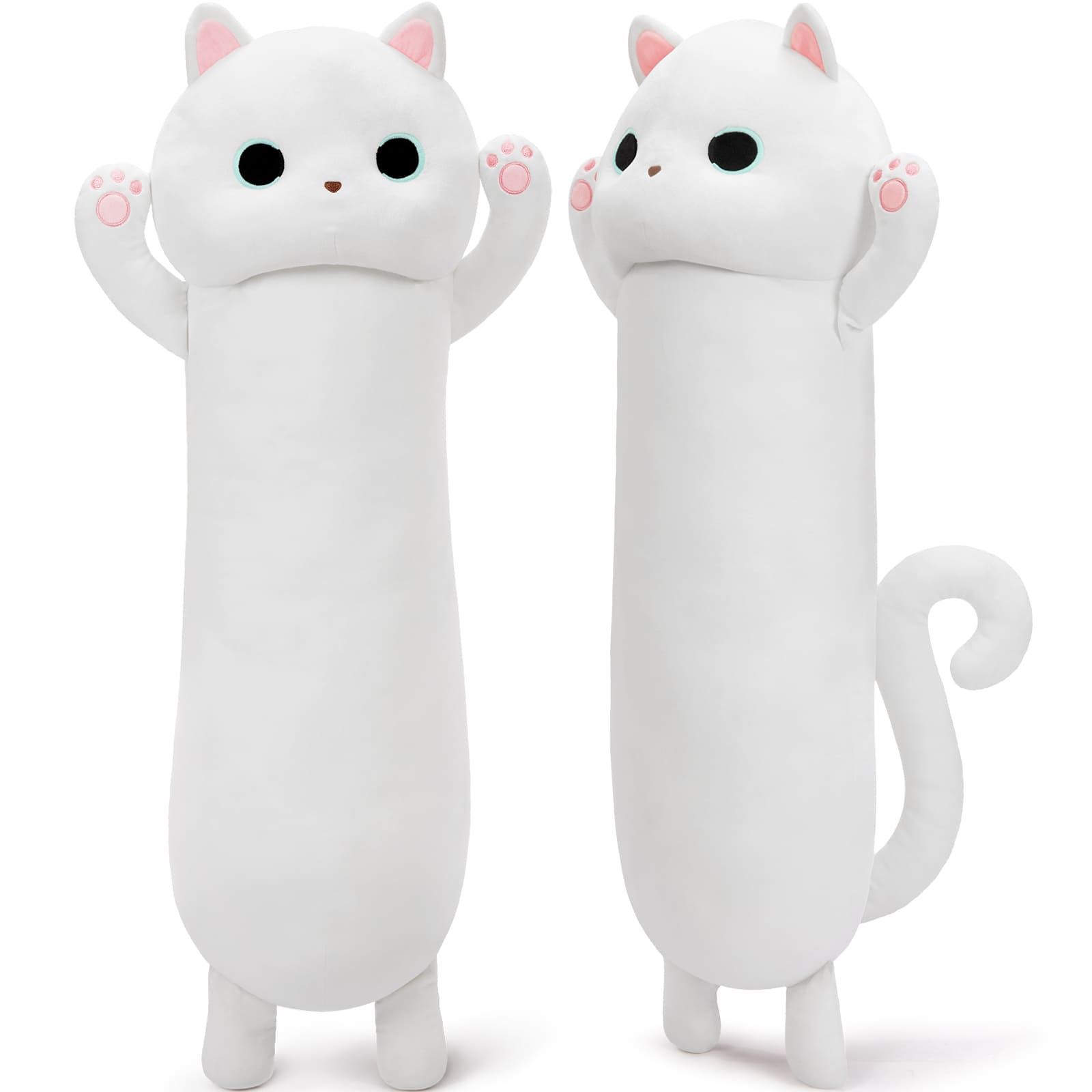 Black Cat Stuffed Animals Cat Long Throw Pillow, 43 Inches