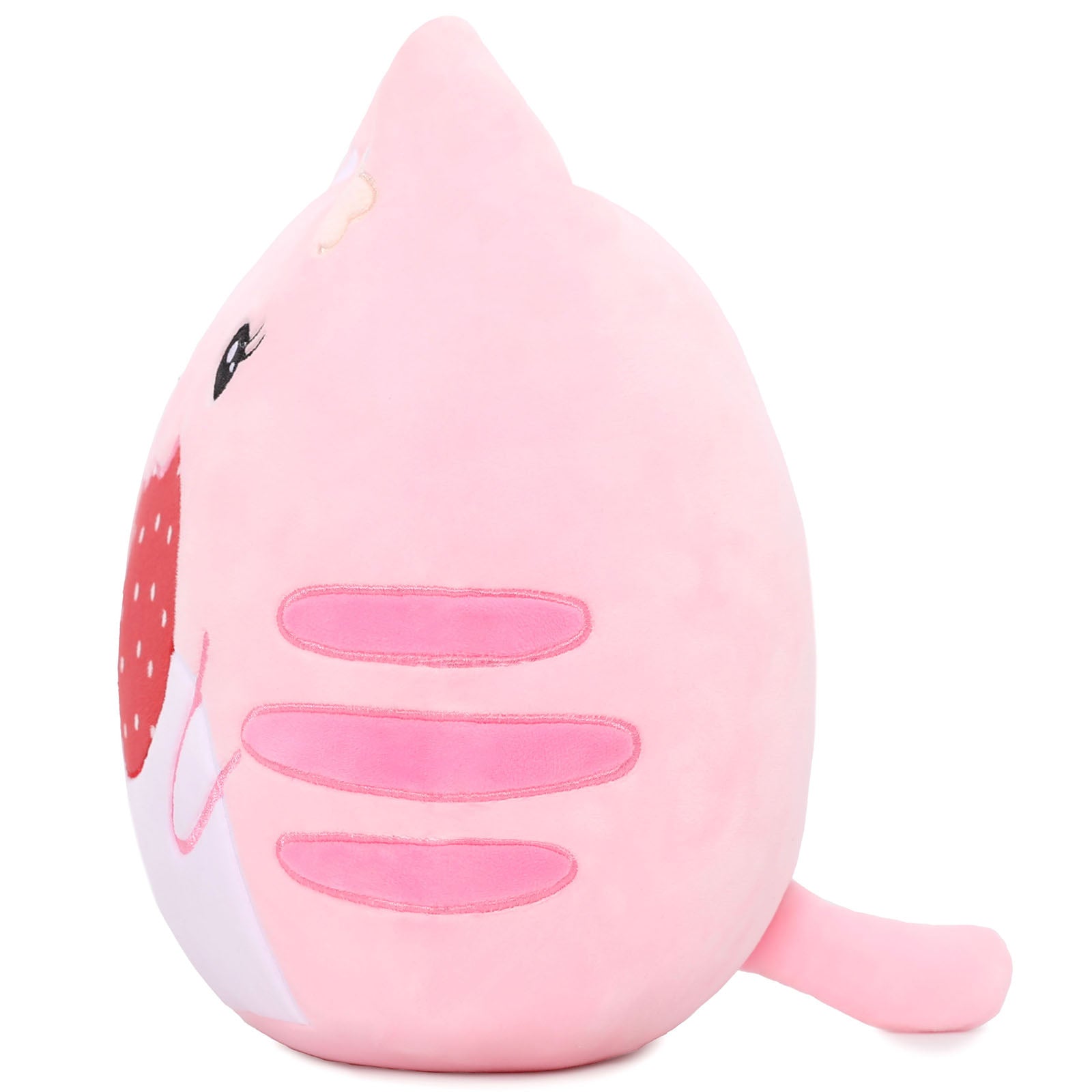 Kawaii Cat Throw Pillow, Pink/Orange, 12 Inches