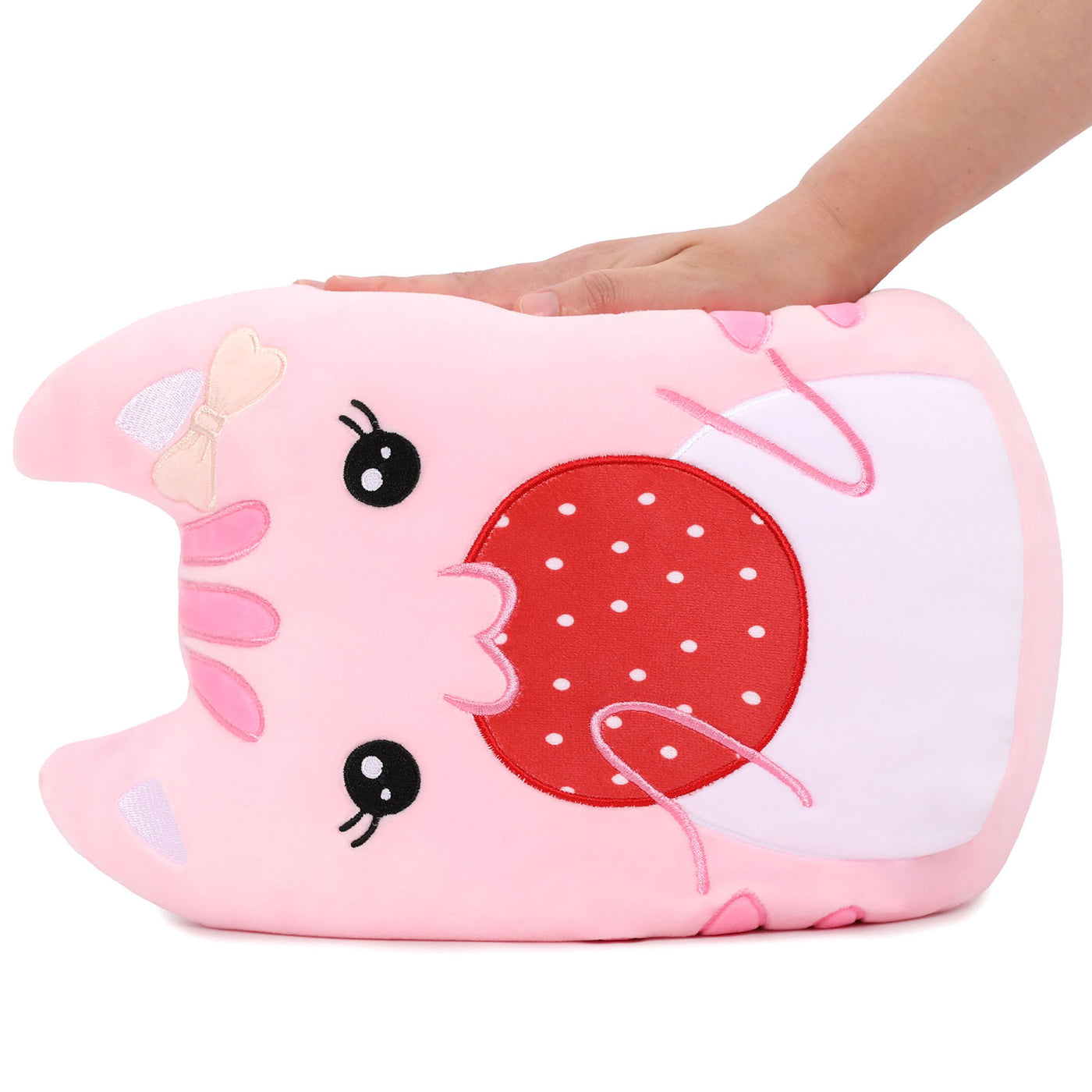 Kawaii Cat Throw Pillow, Pink, 12 Inches