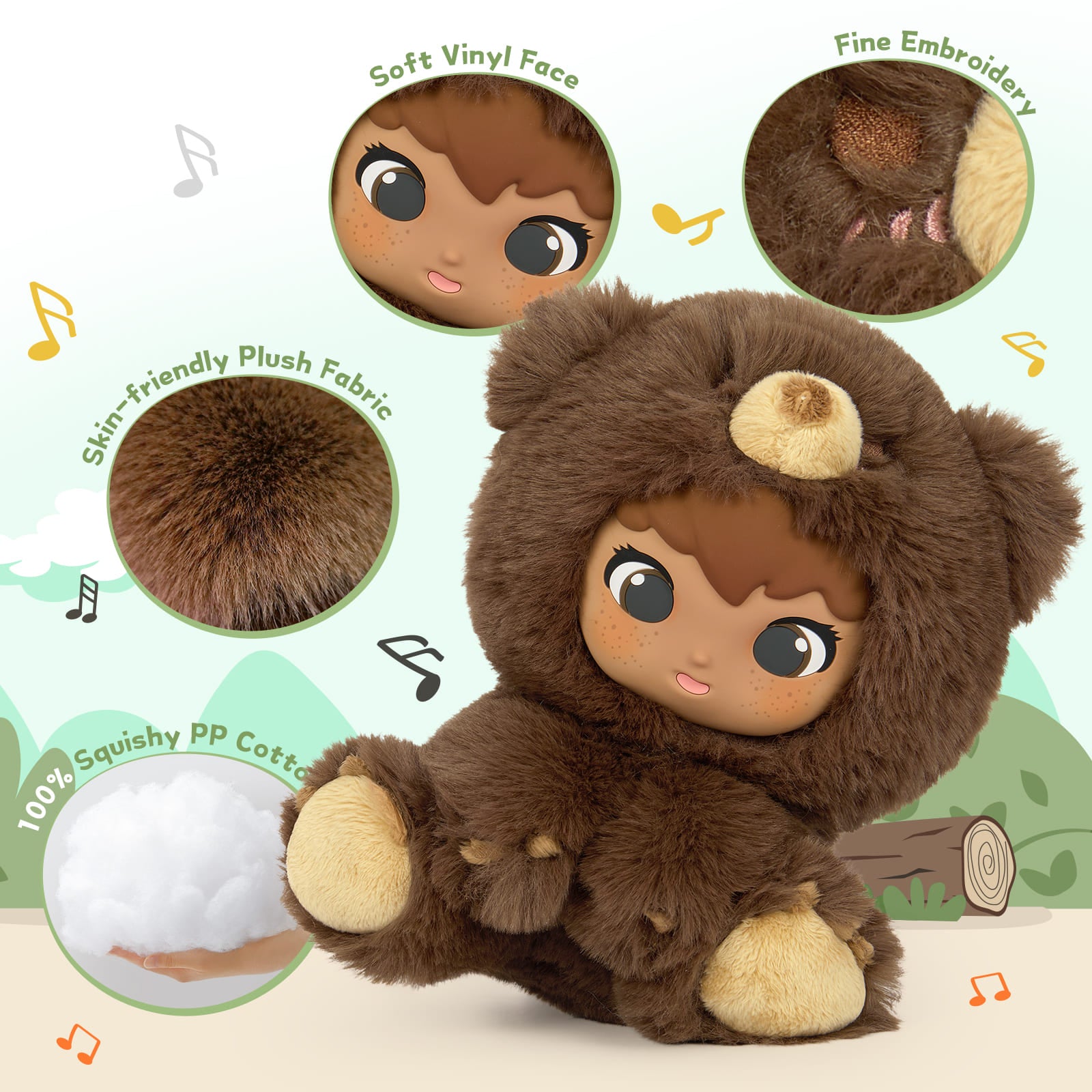 Cute Plush Doll In Animal Clothes ( Gift Box ), 9.5 Inches