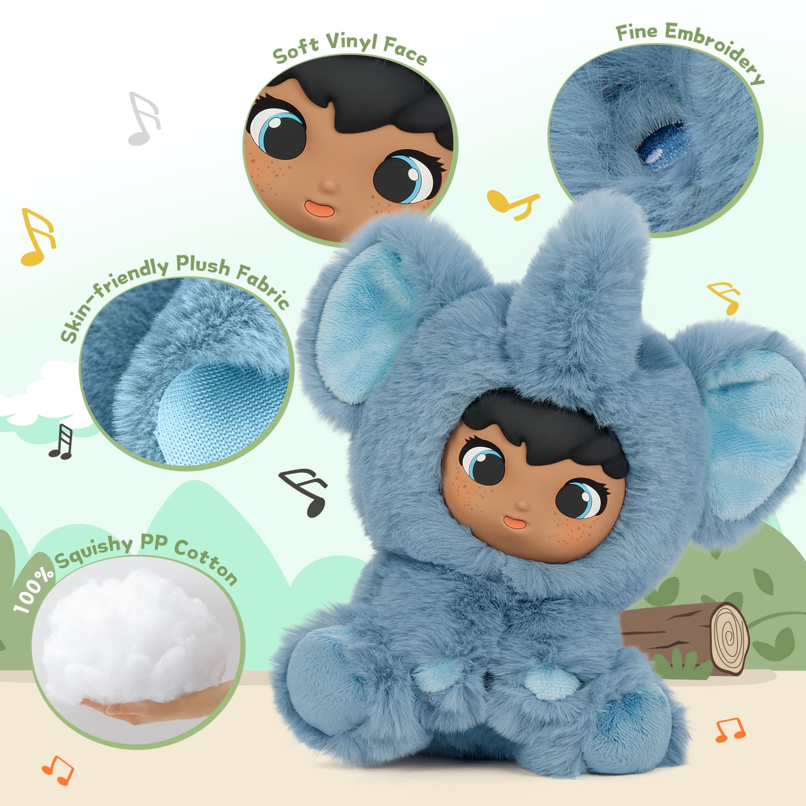 Cute Plush Doll In Animal Clothes ( Gift Box ), 9.5 Inches