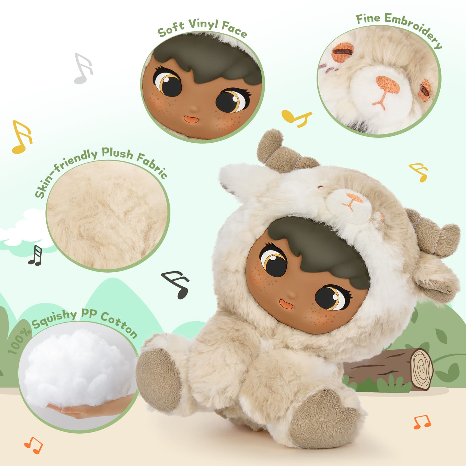 Cute Plush Doll In Animal Clothes ( Gift Box ), 9.5 Inches