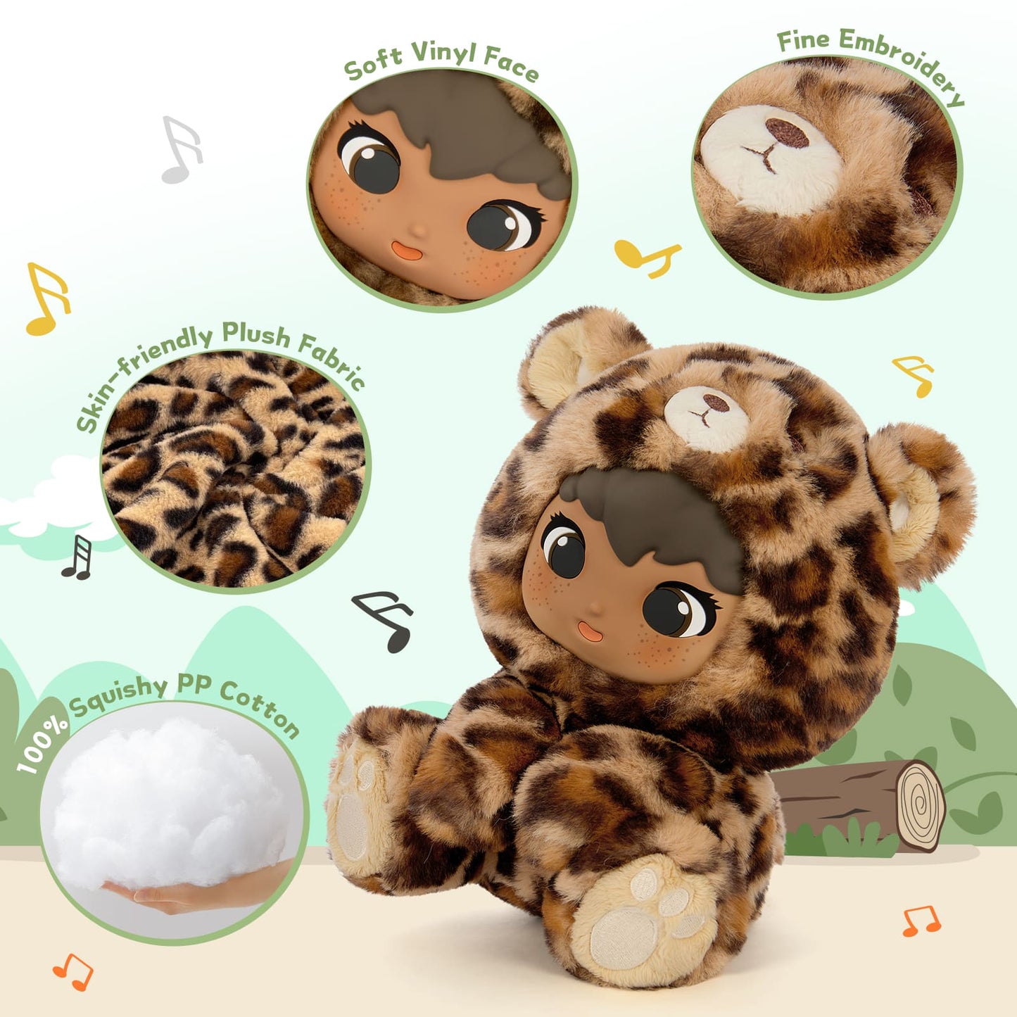 Cute Plush Doll In Animal Clothes ( Gift Box ), 9.5 Inches