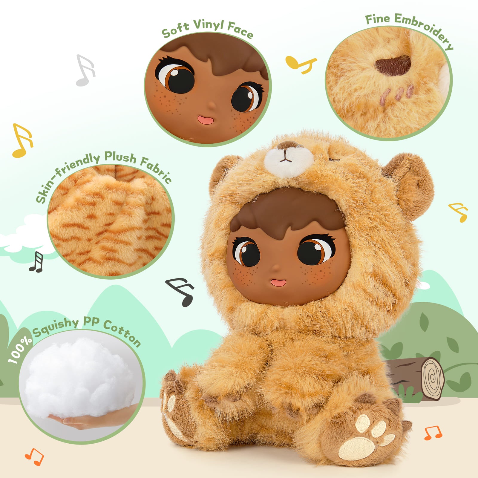 Cute Plush Doll In Animal Clothes ( Gift Box ), 9.5 Inches