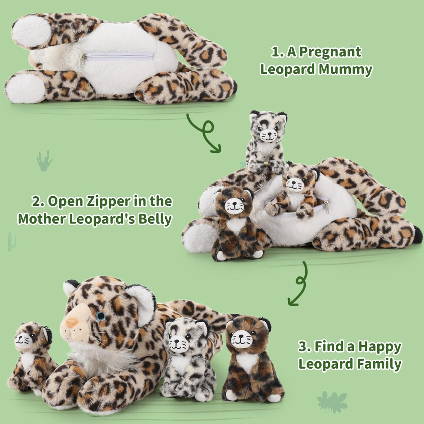 Leopard Stuffed Animal Set, 18 Inches