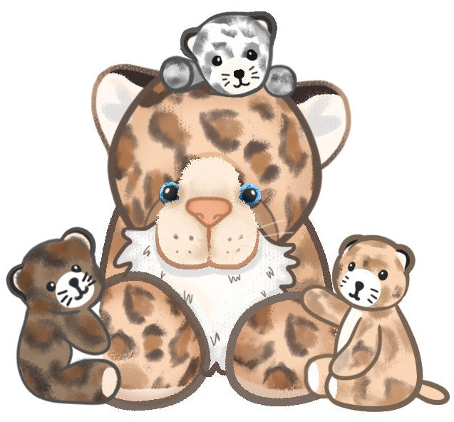 Ensemble d'animaux en peluche léopard, 18 pouces