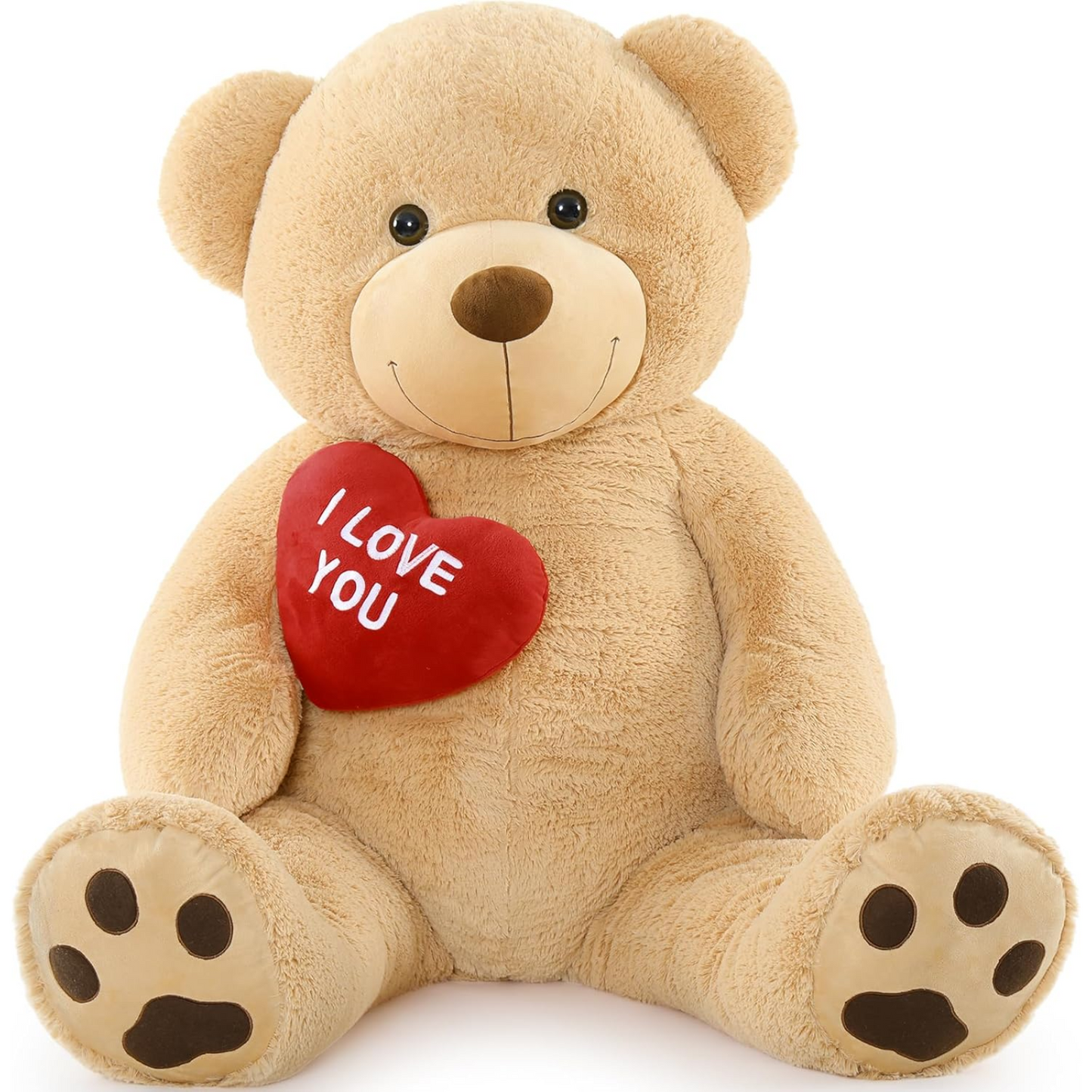 Life Size Teddy Bear Stuffed Animals - 5 Foot/6 Foot Fluffy Teddy Bear Plush Toys - Giant Brown Teddy Bear Plush Dolls - Valentine's Day Teddy Bear&Vday Gift for Girlfriend Boyfriend - Teddy Bear Theme Baby Shower - Christmas/Birthday Gift for Her/Him