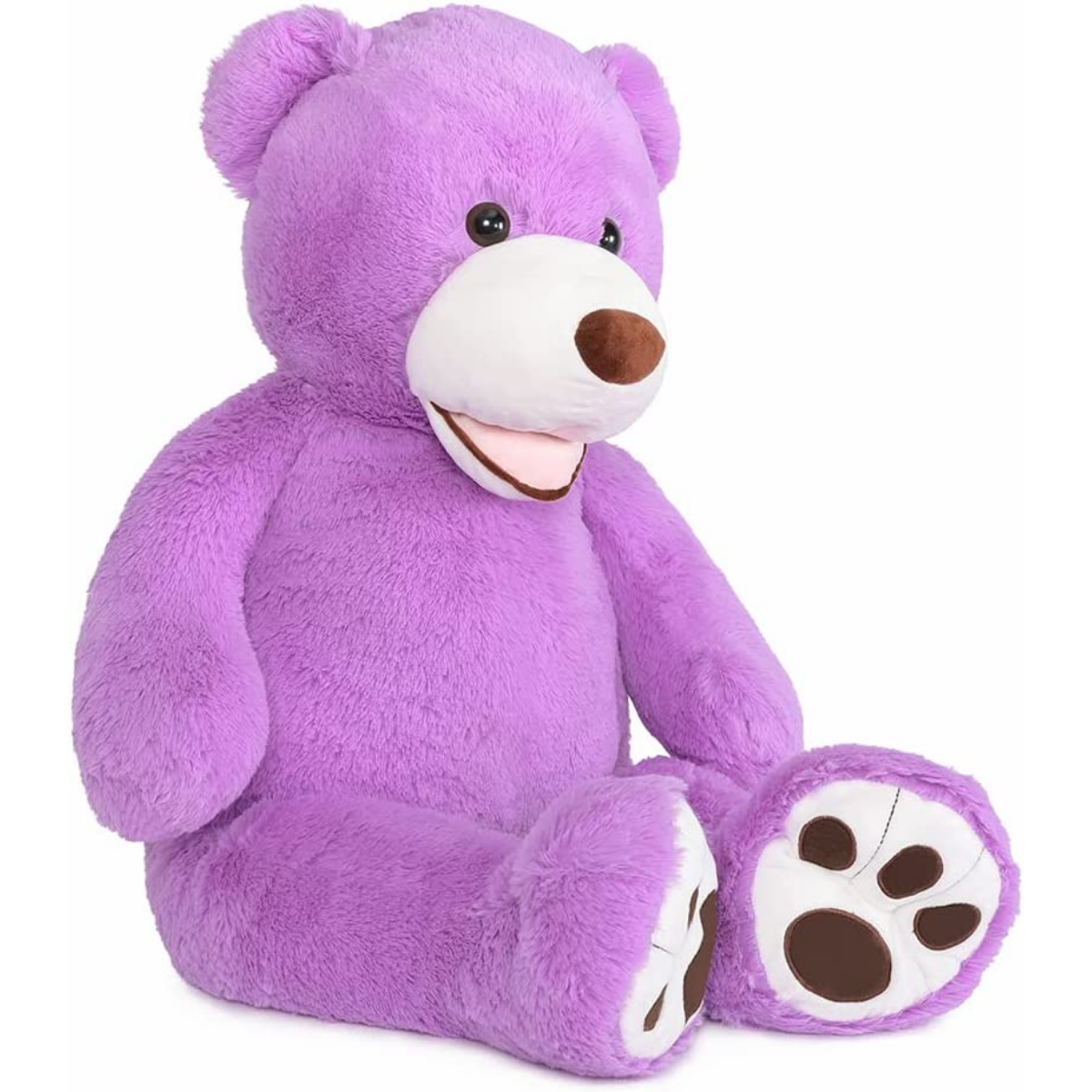 Giant Purple Teddy Bear Plush Toys - Purple 6 FT Teddy Bear Plush Dolls - Smiling Teddy Bear Stuffed Animals - Valentine's Day Teddy Bear Plushies - Teddy Bear Theme Baby Shower - We Can Bearly Wait Baby Shower Decor - Romantic Valentine's Day Gift