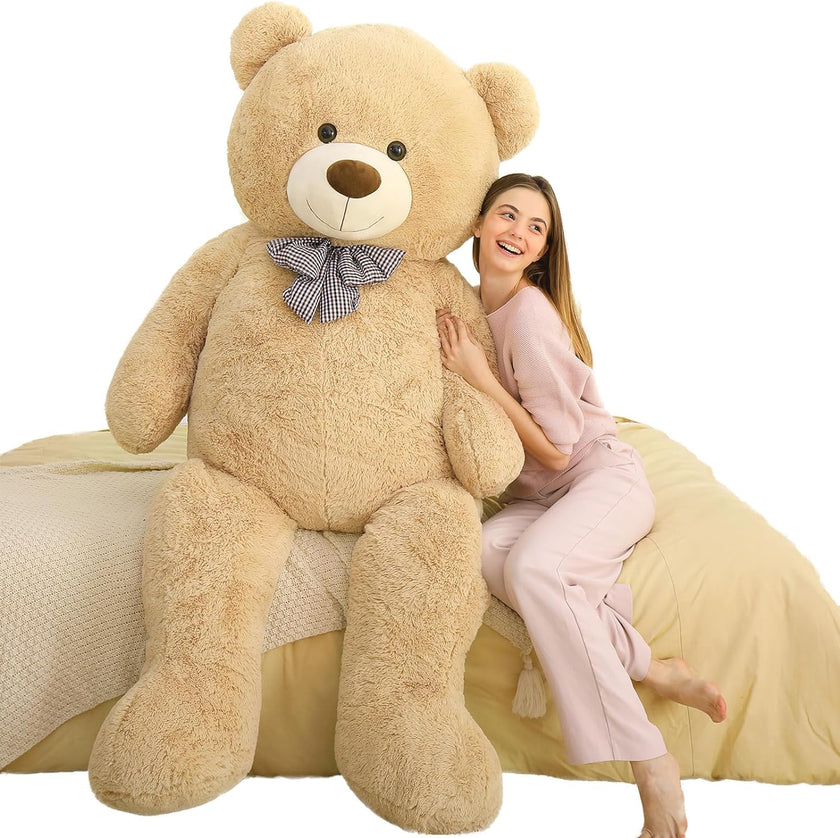 Life Size Teddy Bear Stuffed Toy, Brown/Beige/Pink, 6 FT