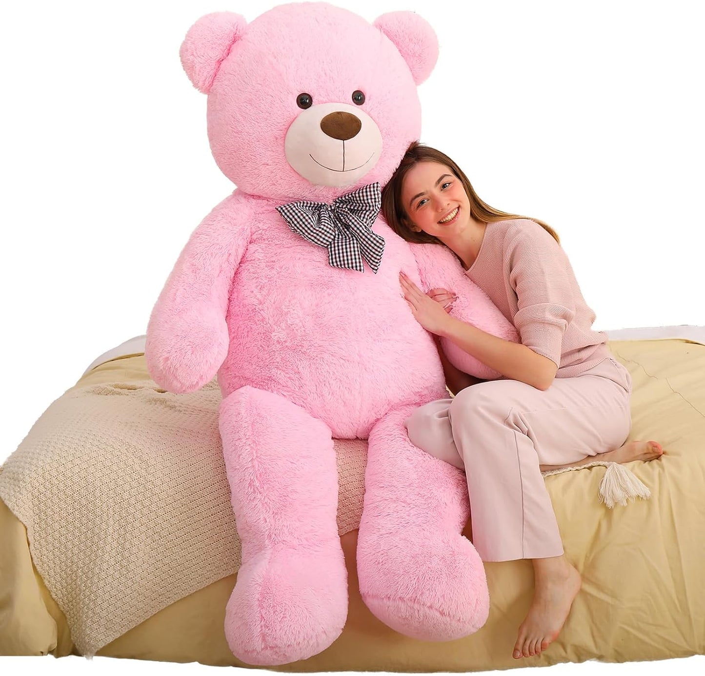 Life Size Teddy Bear Plush Toy, Pink, 6 FT - MorisMos Stuffed Animals