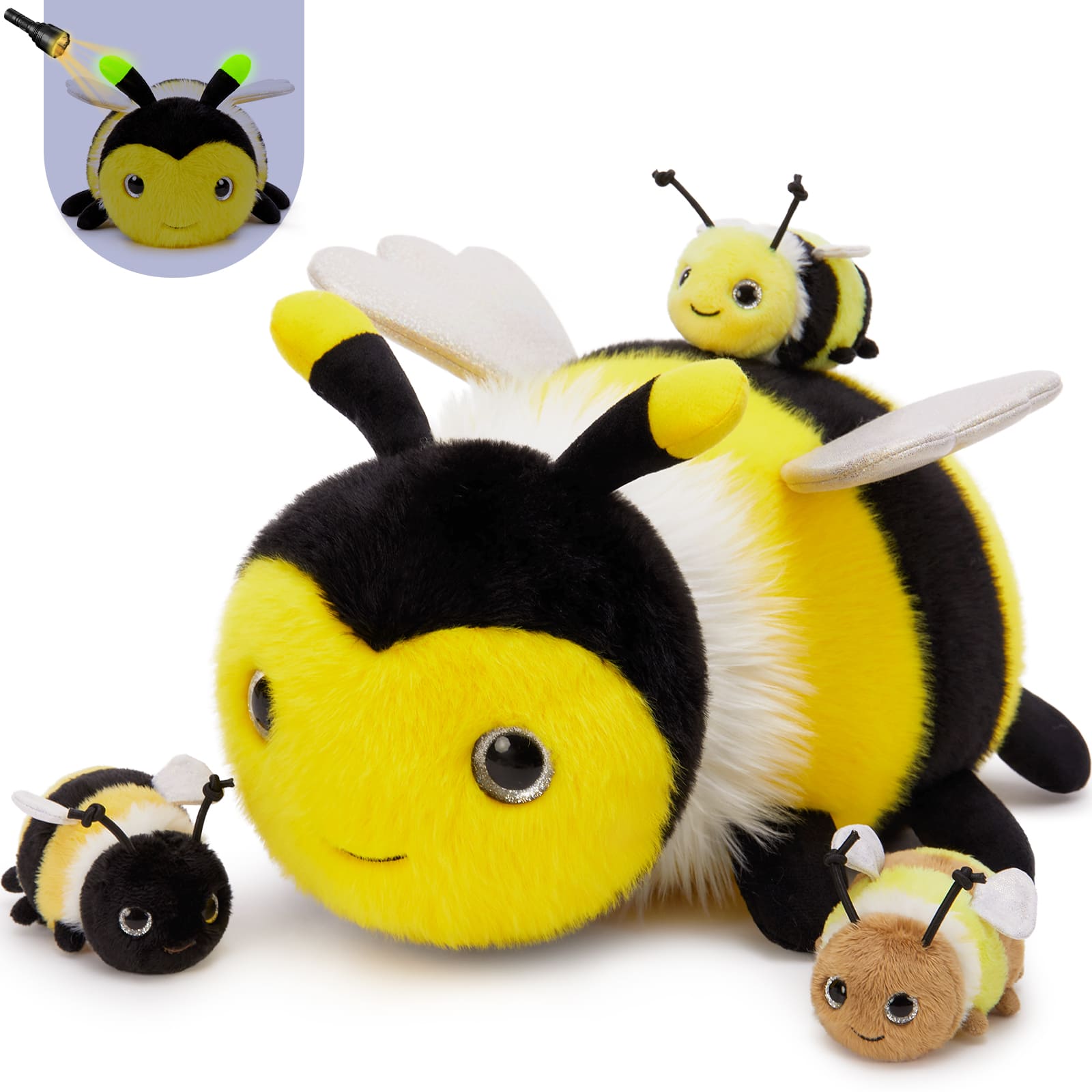 Realistic Bee Stuffed Animals Insect Plush Toys, 15.7 Inches