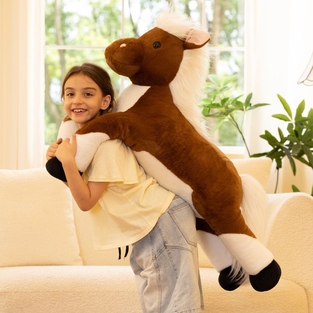 Horse Stuffed Animals Pony Plush Toys, Brown, 43 Inches