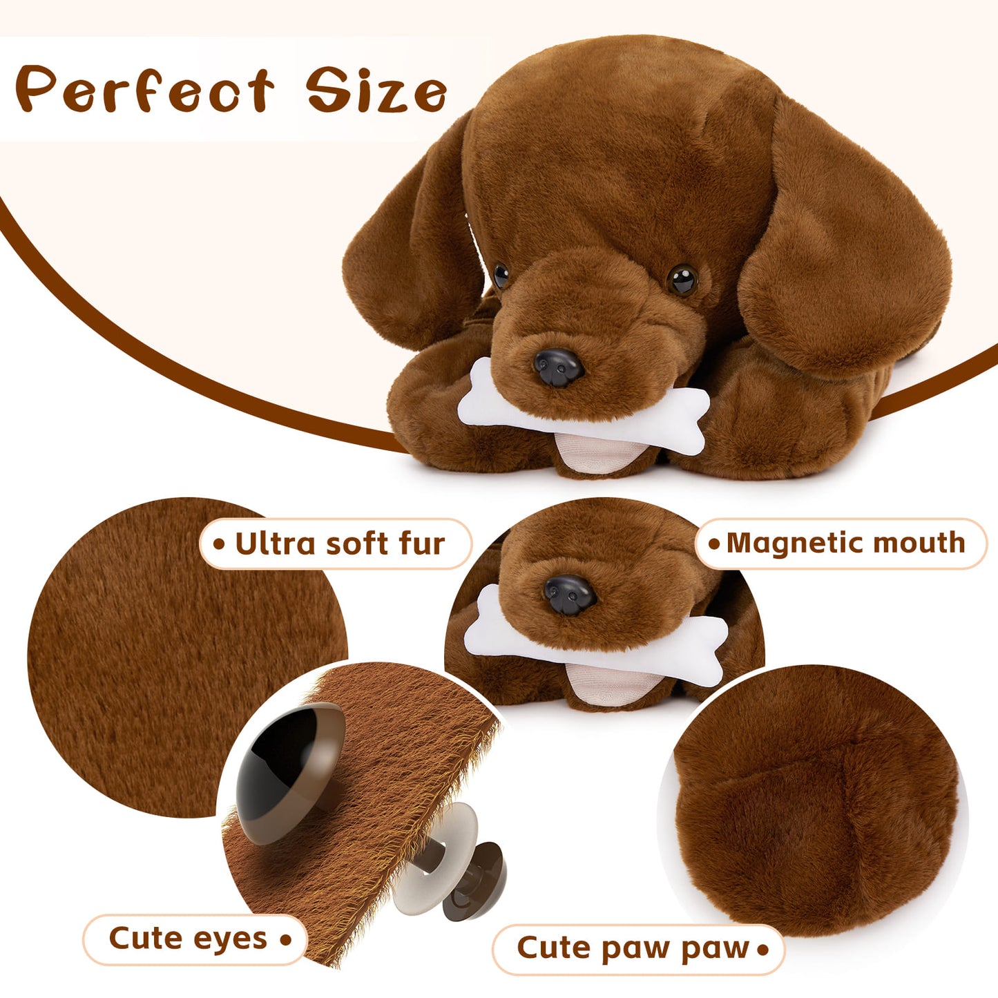 Lifelike Labrador with a Bone Plush Toy - Dog Stuffed Animals - Creative Birthday Christmas Gift Ideas - Cushion/Sofa Pillows Home Decor - Free Shipping