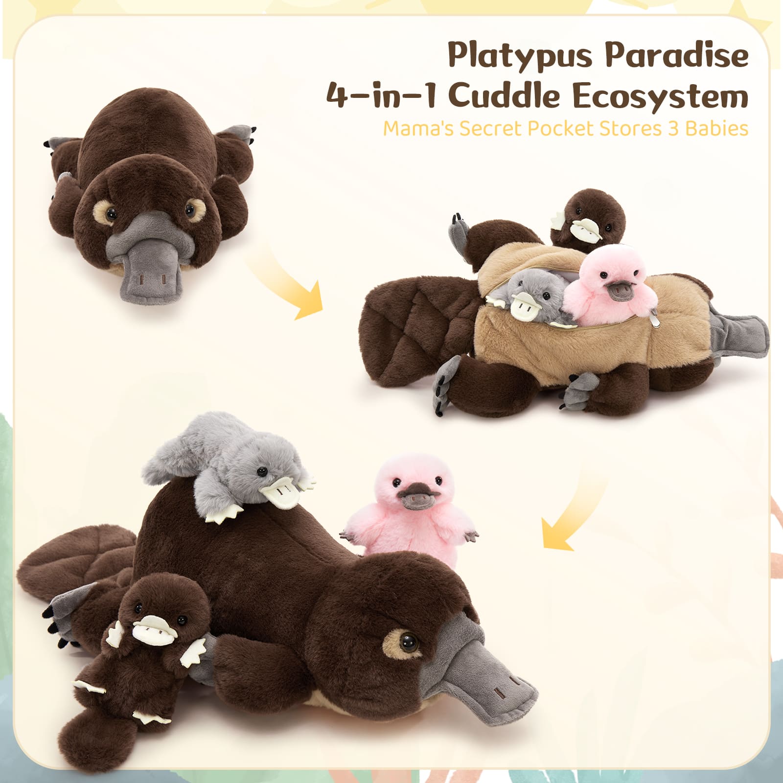 Platypus Plush Toys Duckbill Stuffed Animals, 21.65 Inches