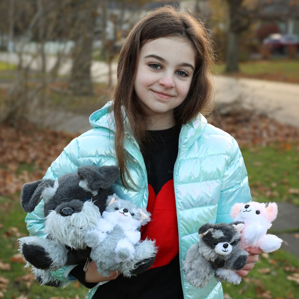 Schnauzer Stuffed Animals Dog Plush Toys, Dark Grey, 19.68 Inches